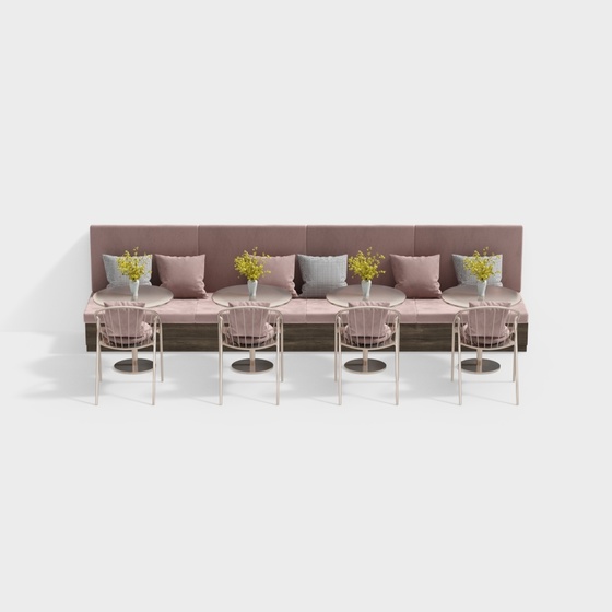 Booth Seating 3D Model for Modern Dining Spaces