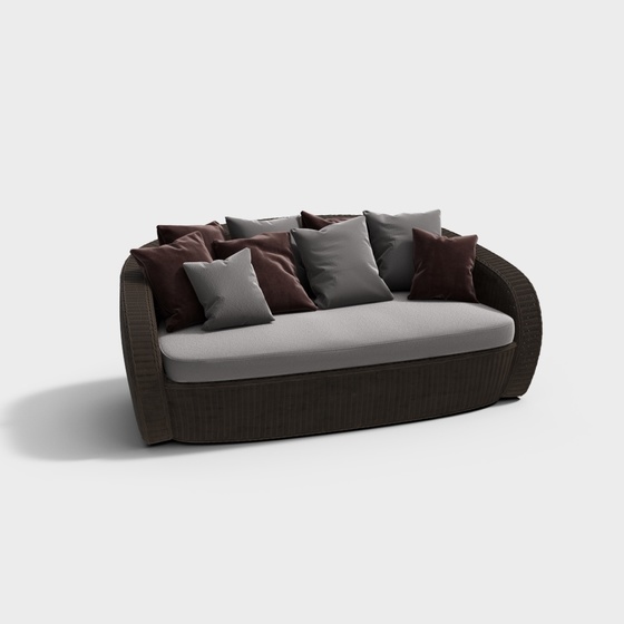 Asian Outdoor Sofa,Black