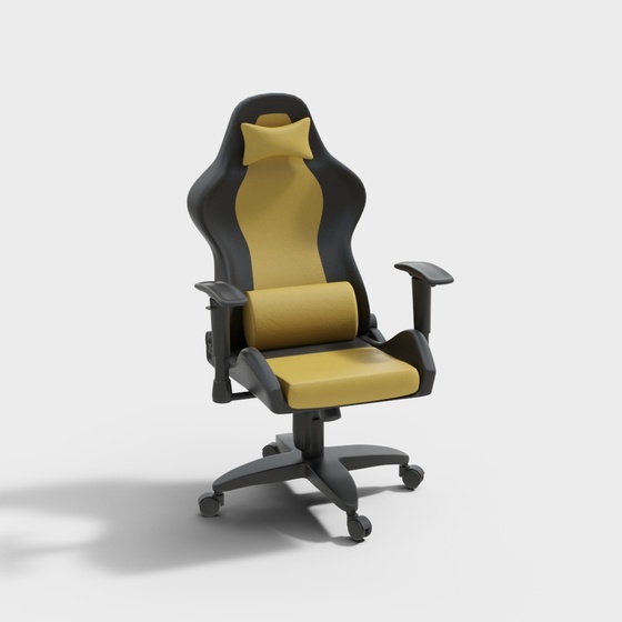 Yellow Gaming Office Chair 3D Model