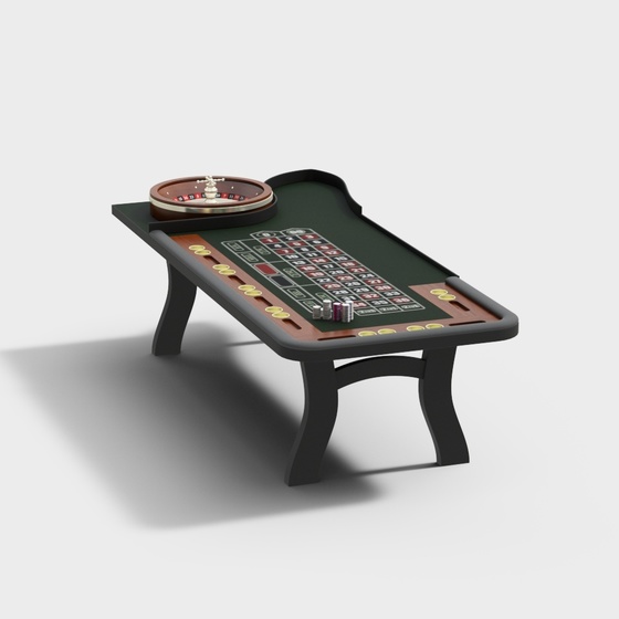 Modern Points Game Table 3D Model in Green