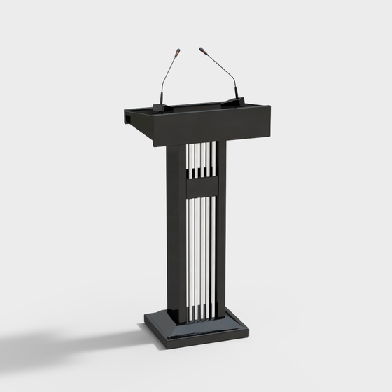 Modern black and white striped podium