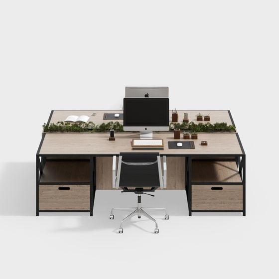 Desks and chairs in modern office areas