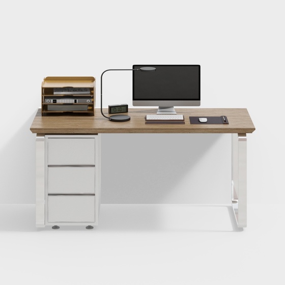 Modern office area wooden desk