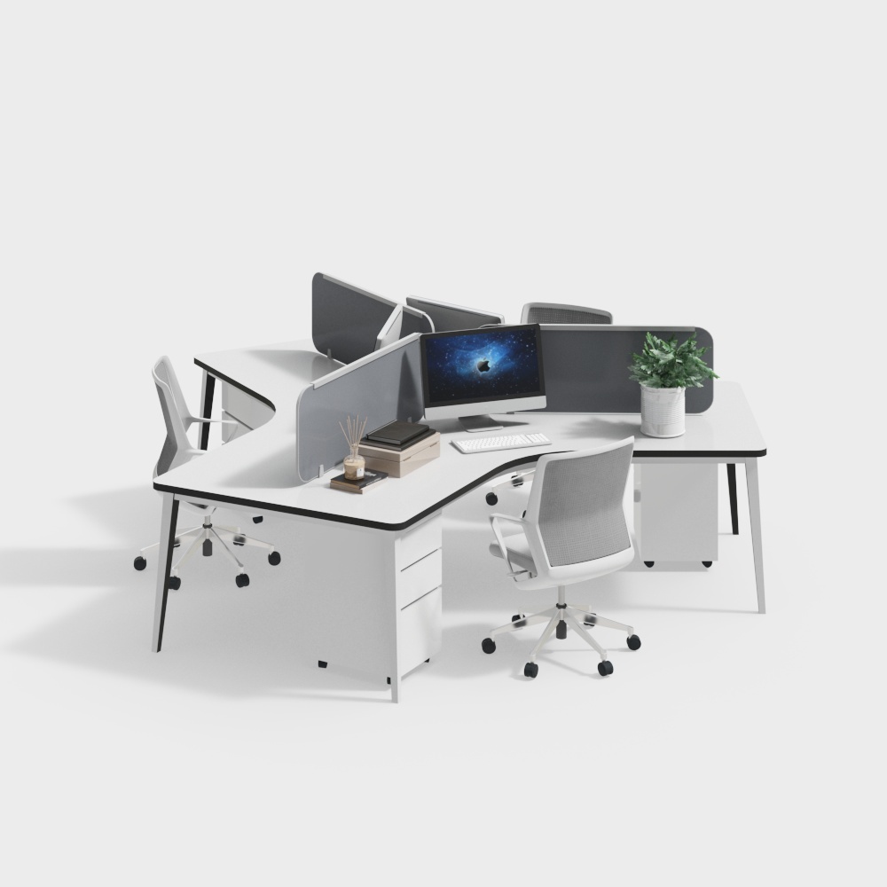 现代风格办公室休闲办公桌椅