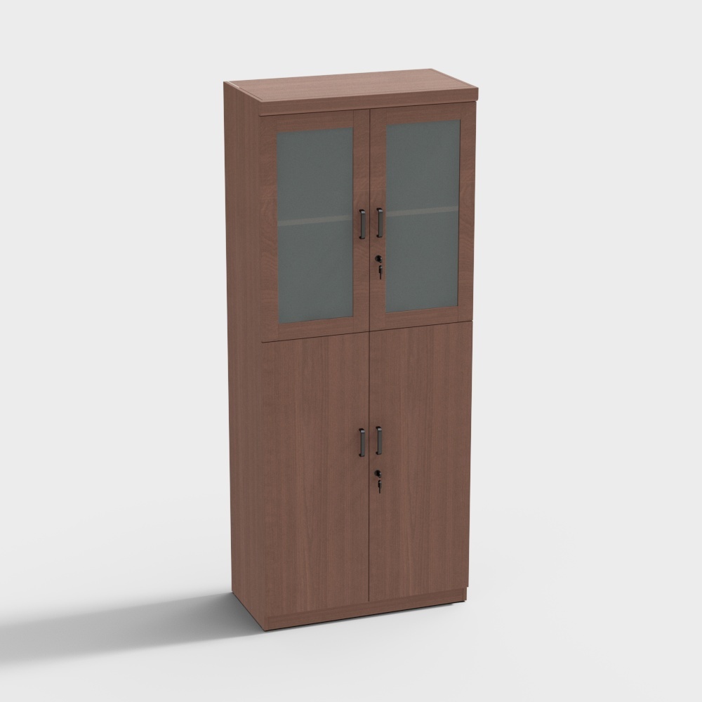 中式-TS17B-办公家具档案柜书柜储物柜背景柜文件柜装饰柜隔墙柜