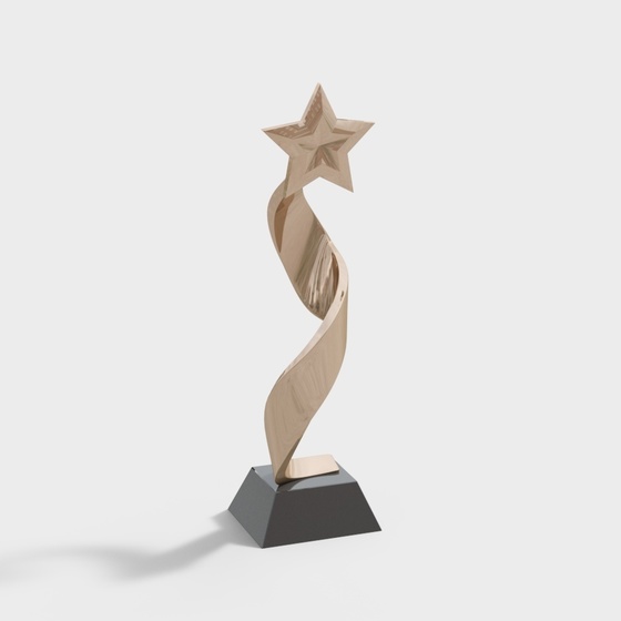 Modern linear star trophy