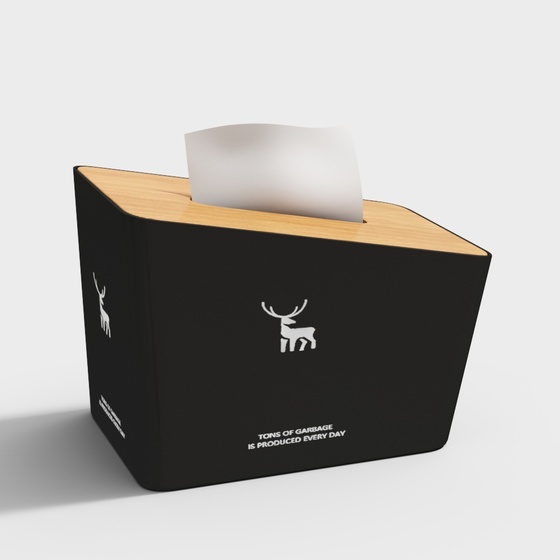 Modern tissue box black