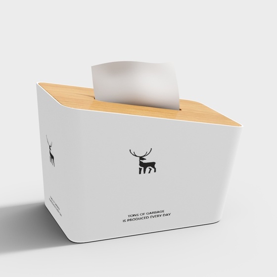 Modern tissue box white