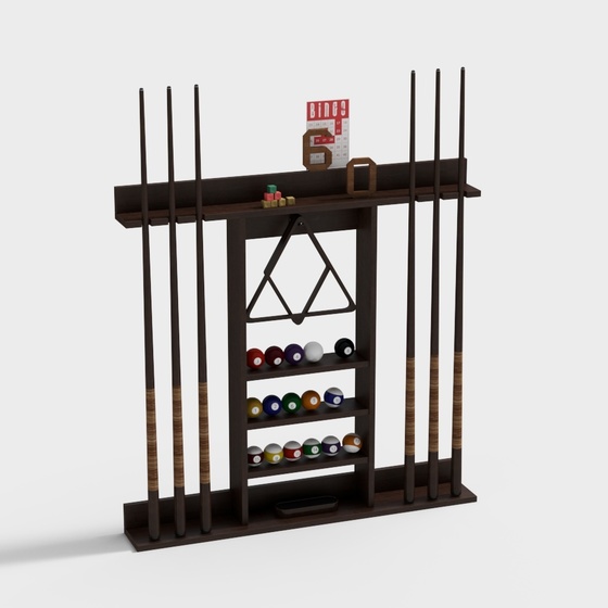 Modern Billiard Stand 3D Model in Sleek Black