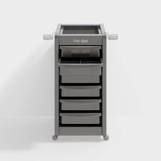 Gray Modern Barber Cabinet 3D Model