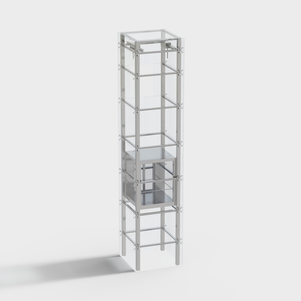 现代电梯扶梯观光升降梯3D模型