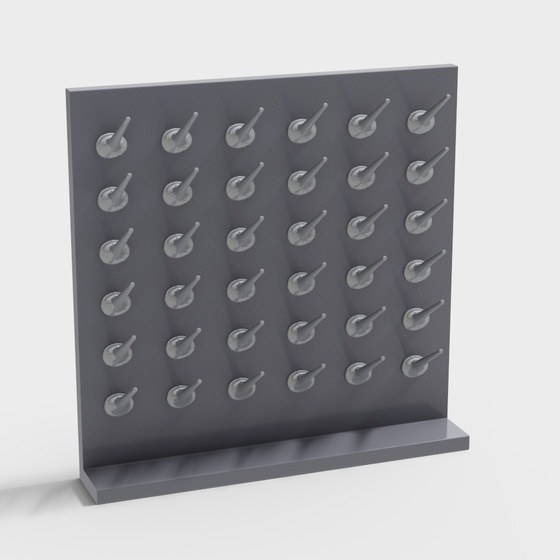 Modern Laboratory Hook 3D Model in Gray