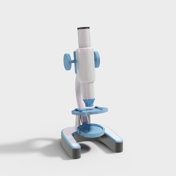 Modern Experimental Microscope 3D Model in Gray