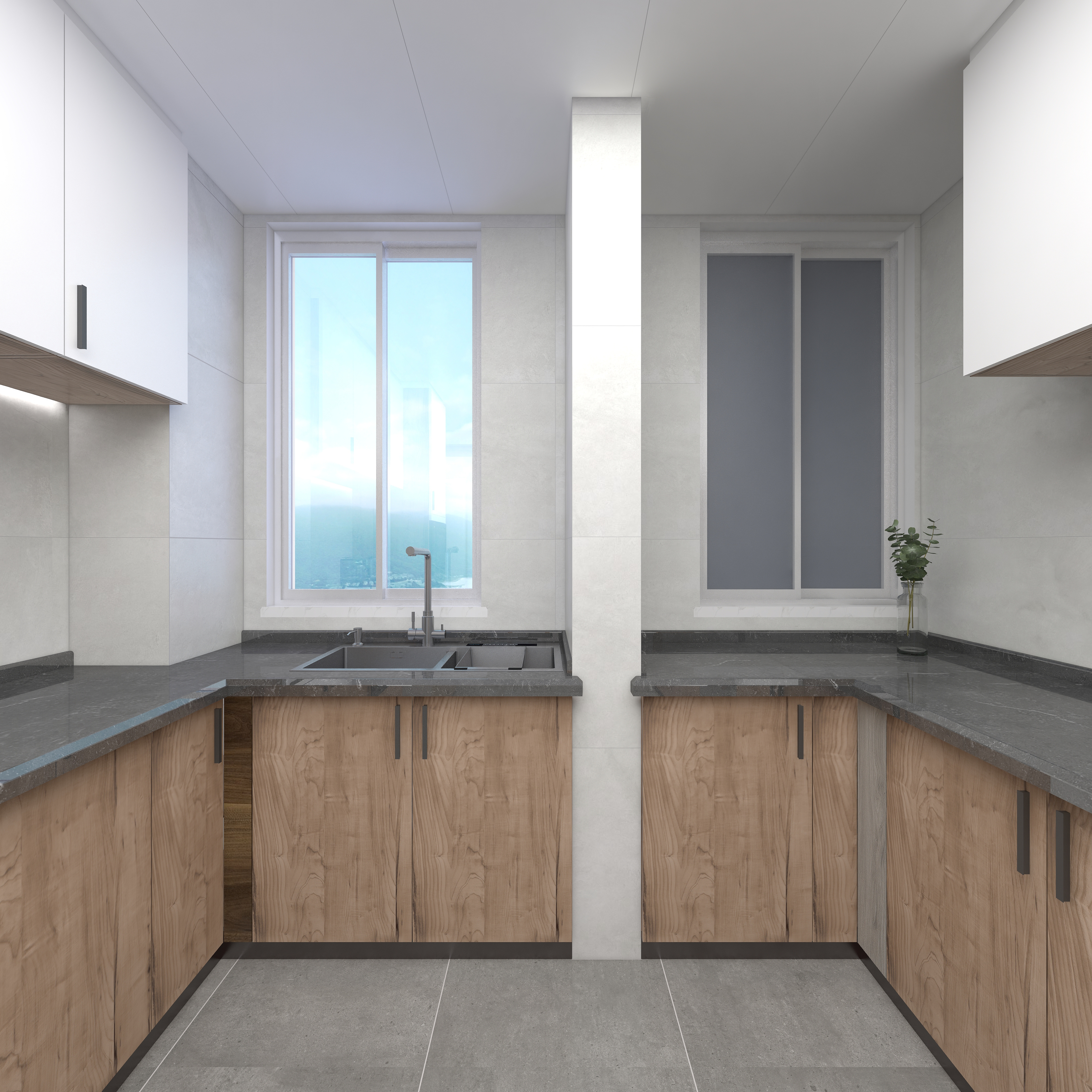 湛智华-工装民宿158平4房一层厨房装修效果图第3张