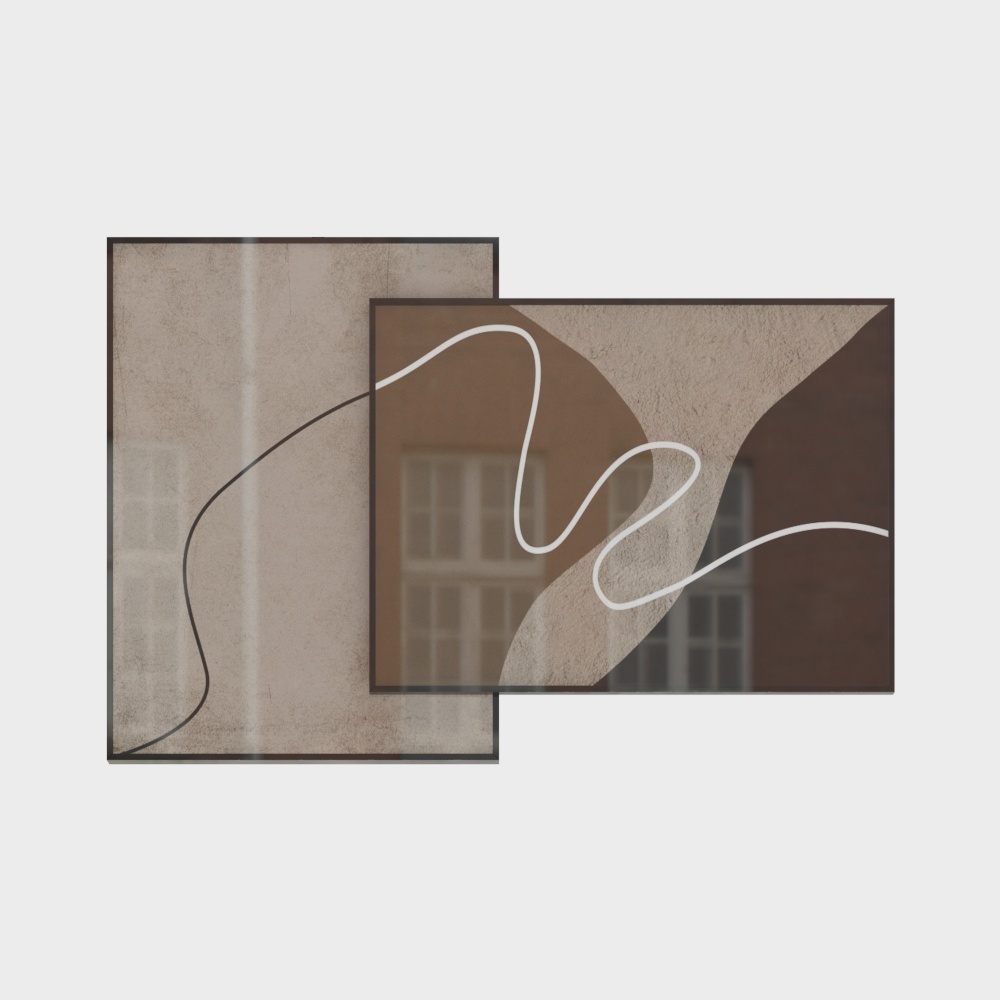 乐邦德画业-现代抽象色块客厅叠加装饰画P-810-4