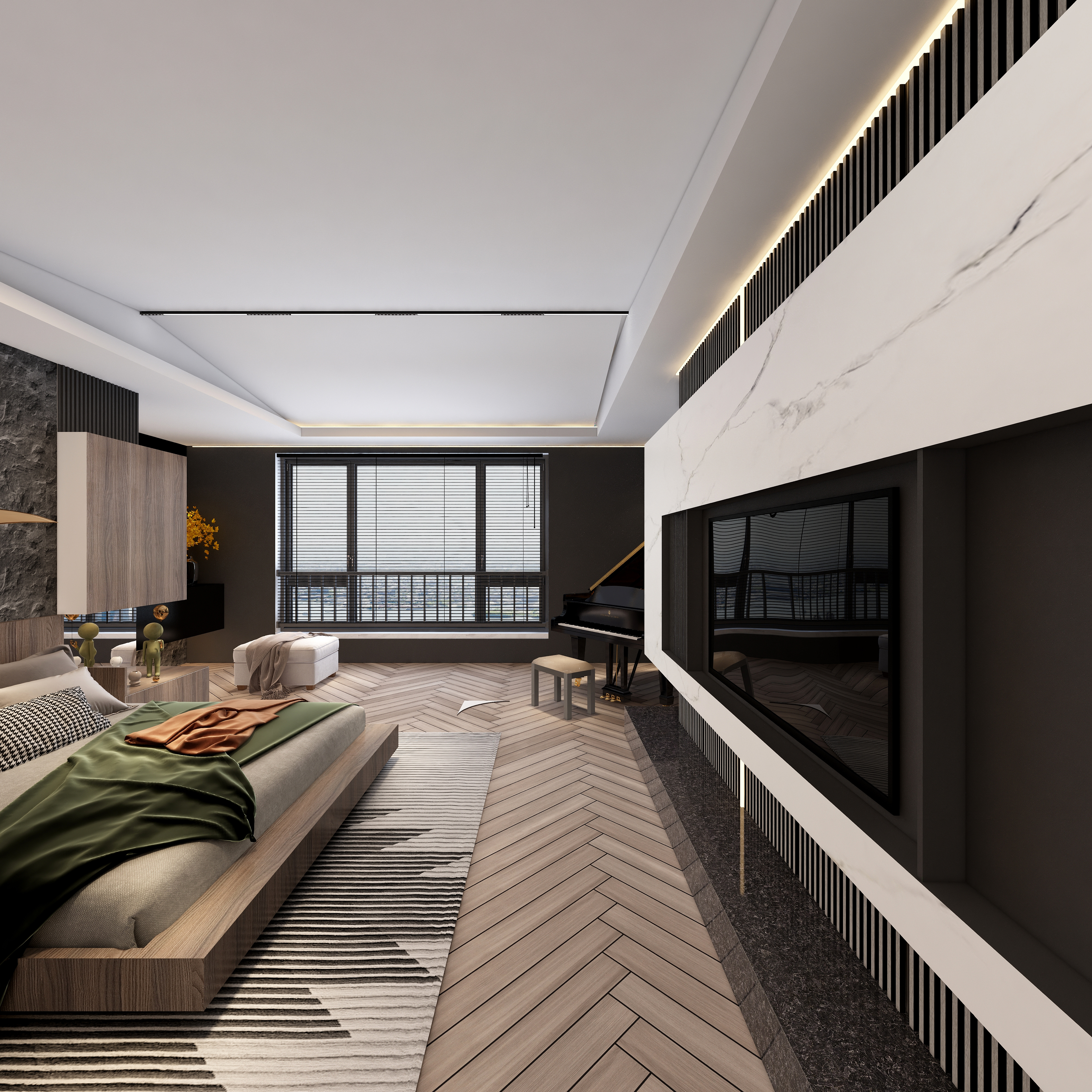 FAKAS-雅致黑白灰--【Euphoria】二层主卧装修效果图第5张