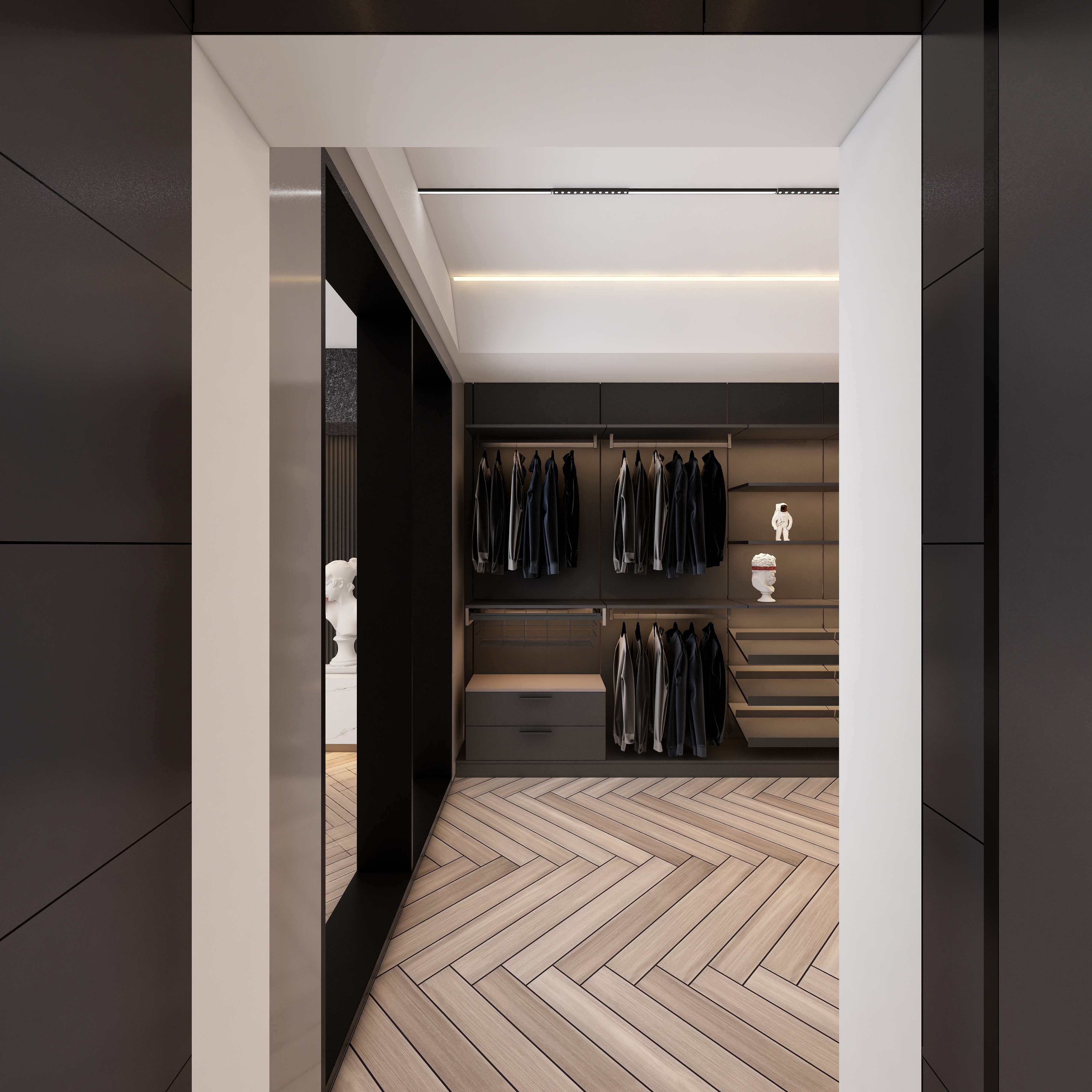 FAKAS-雅致黑白灰--【Euphoria】二层干湿分离装修效果图第3张