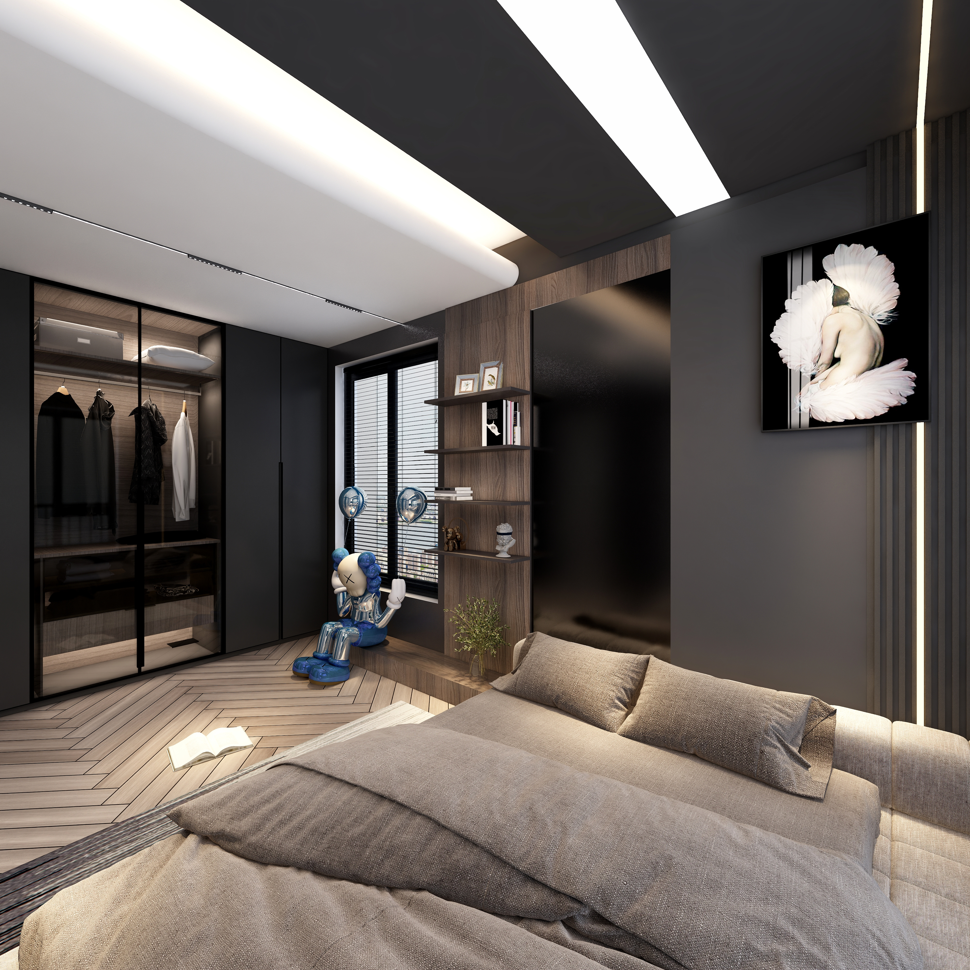 FAKAS-雅致黑白灰--【Euphoria】二层客卧装修效果图第5张