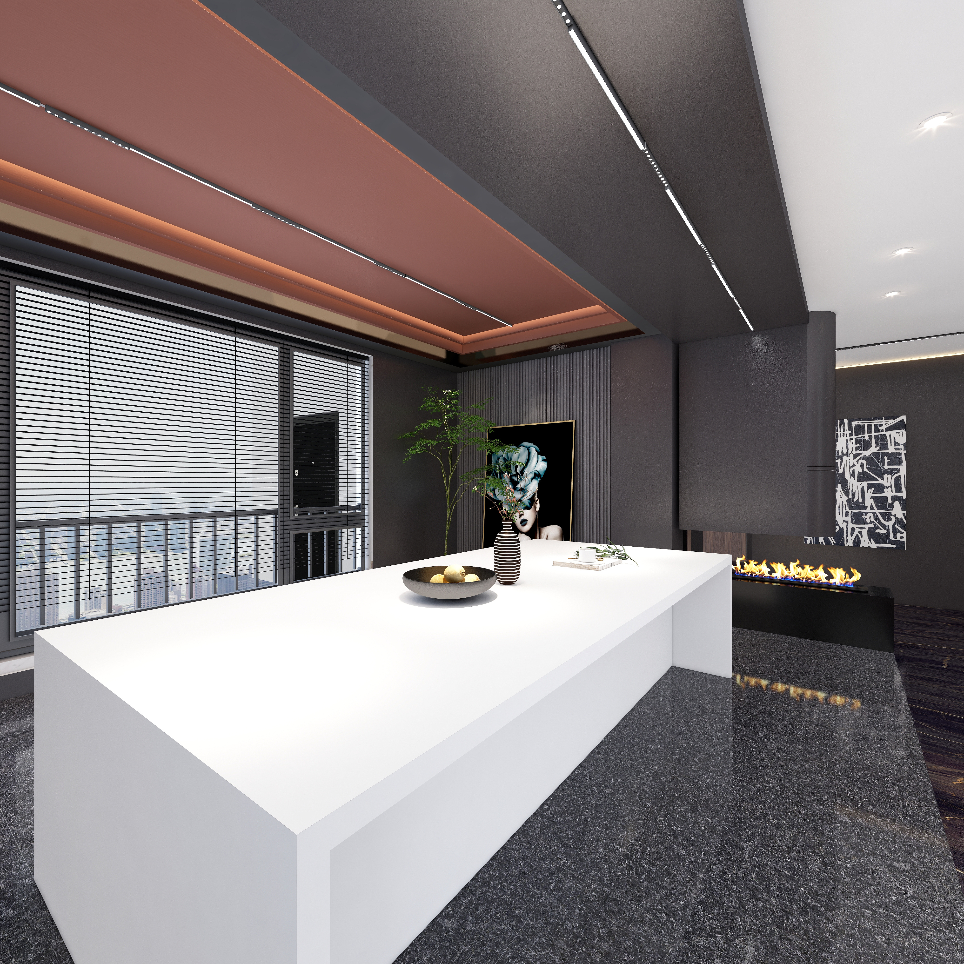 FAKAS-雅致黑白灰--【Euphoria】一层餐厅装修效果图第5张