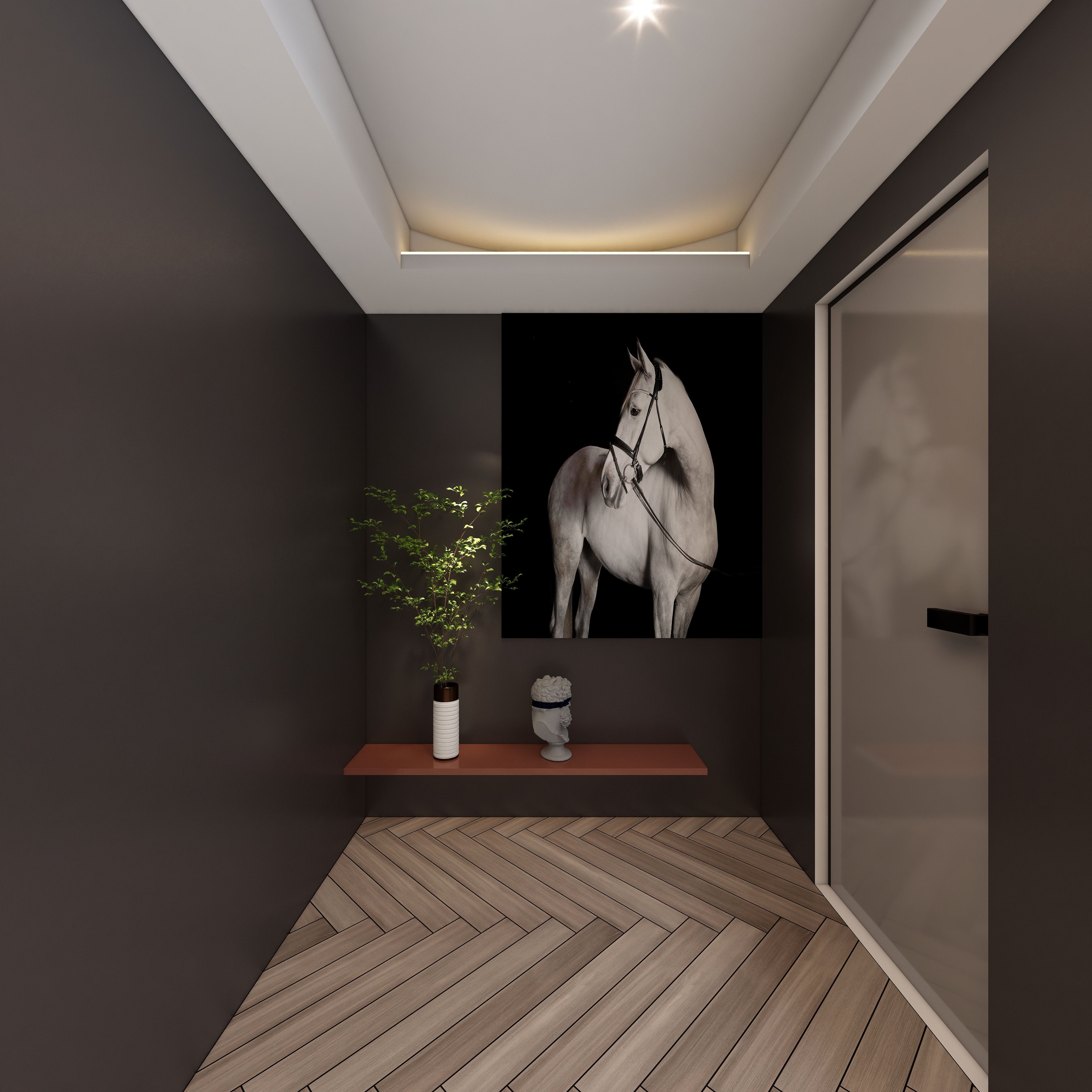 FAKAS-雅致黑白灰--【Euphoria】二层二楼过道装修效果图第5张