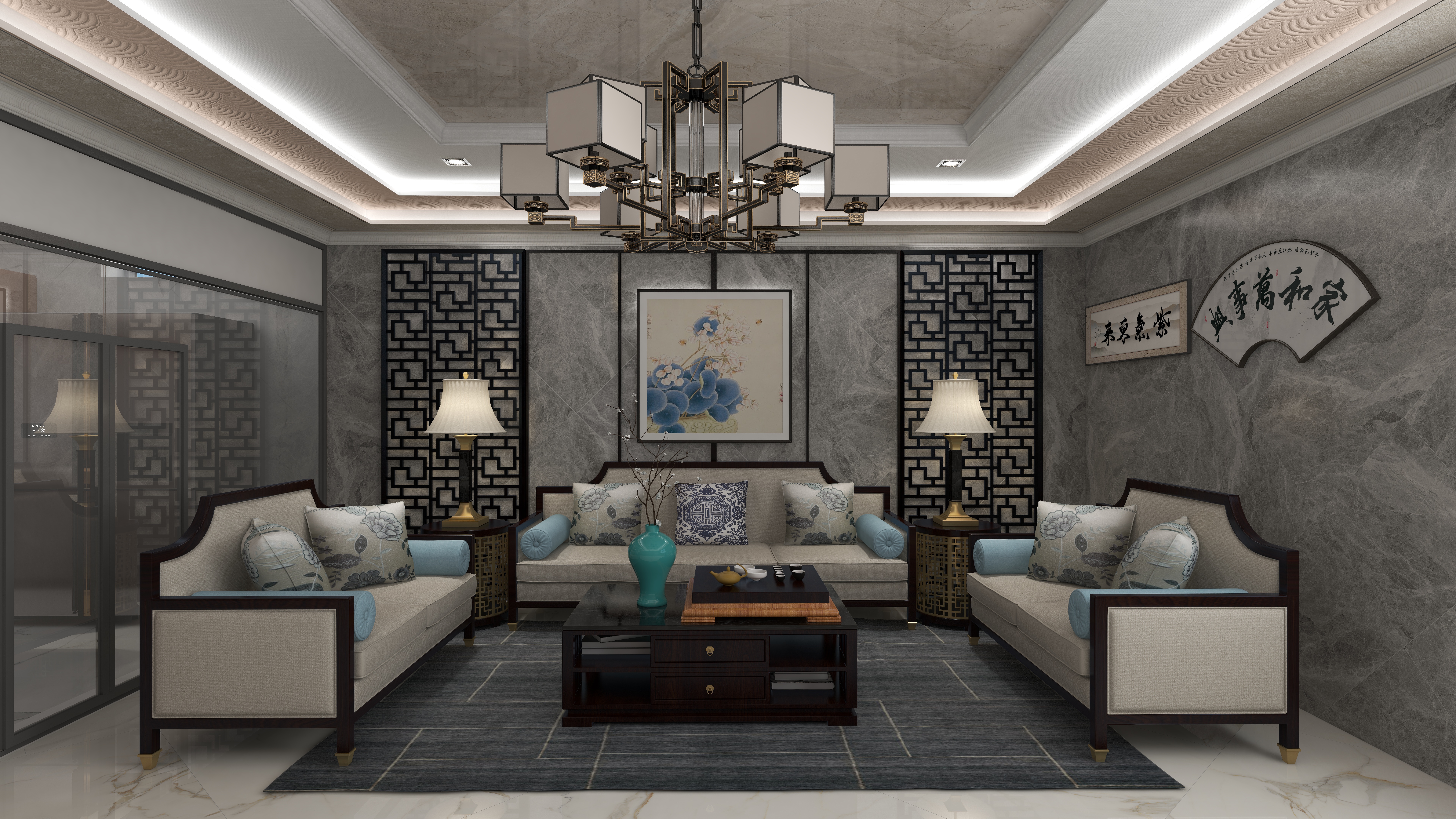 张建欣-中式高贵典雅风格【69平方厨房餐客厅】-装修设计方案