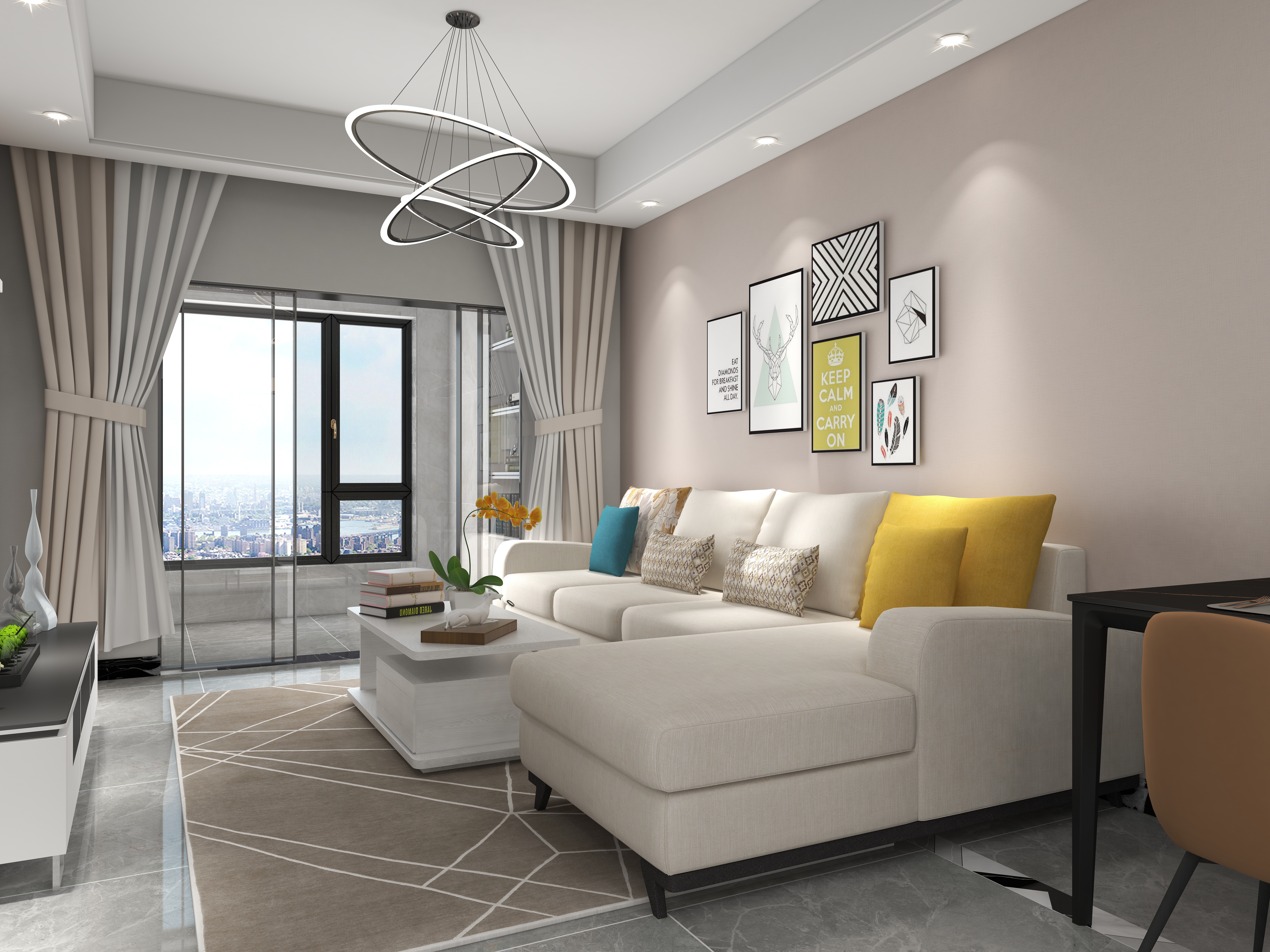 刘囝-德信海德公园83.00㎡A2’3室2厅1卫1厨-装修设计方案