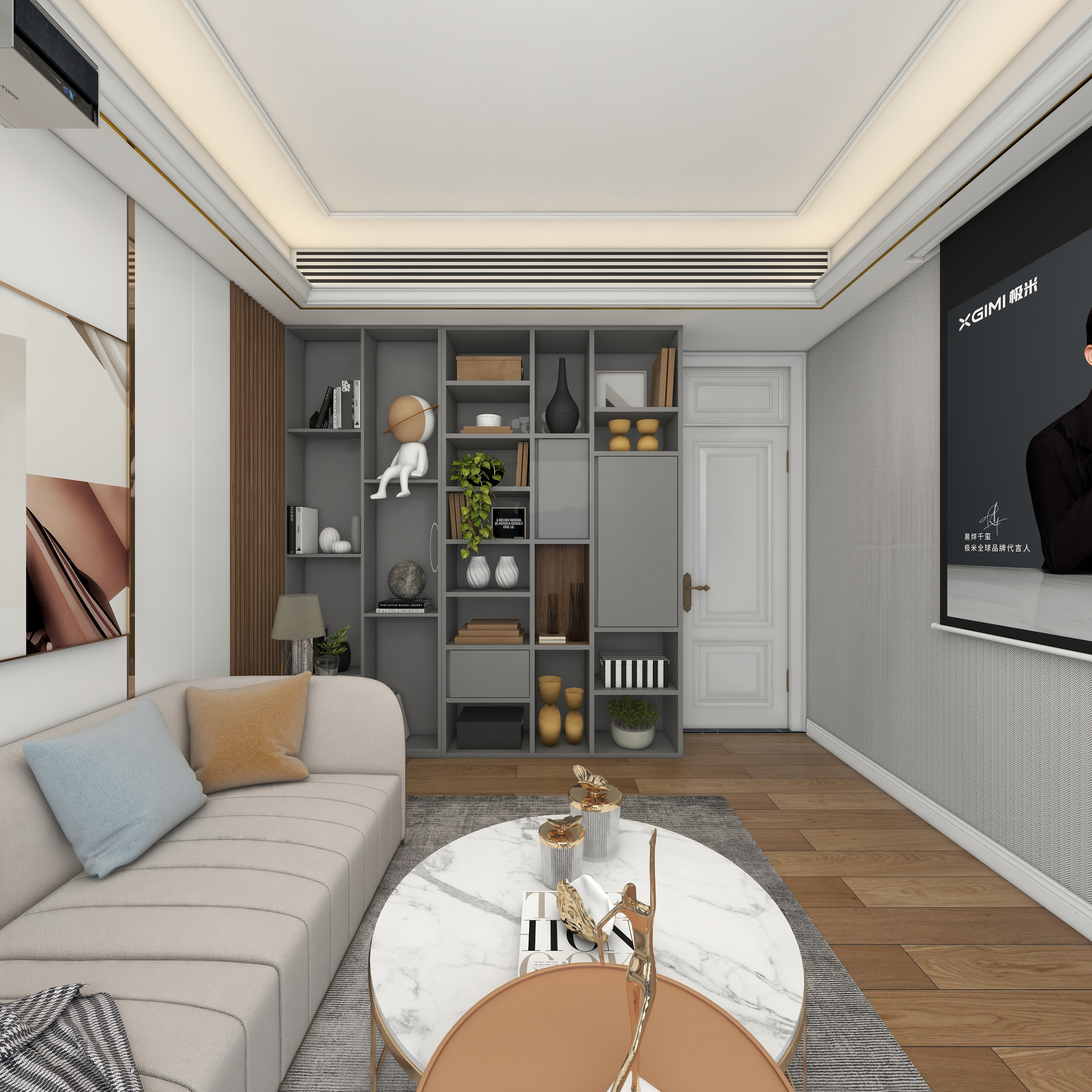 北宸空間設計-极米光影-392平三层别墅-美式轻奢二层长辈房起居室装修效果图第4张