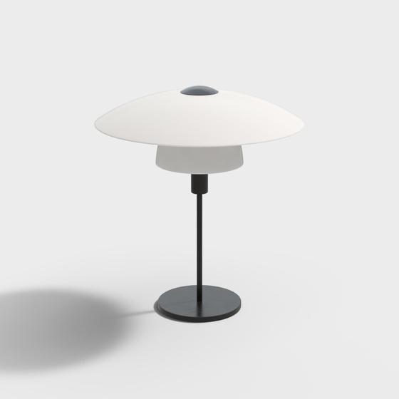 Modern Gray Umbrella Table Lamp 3D Model for Chic Spaces