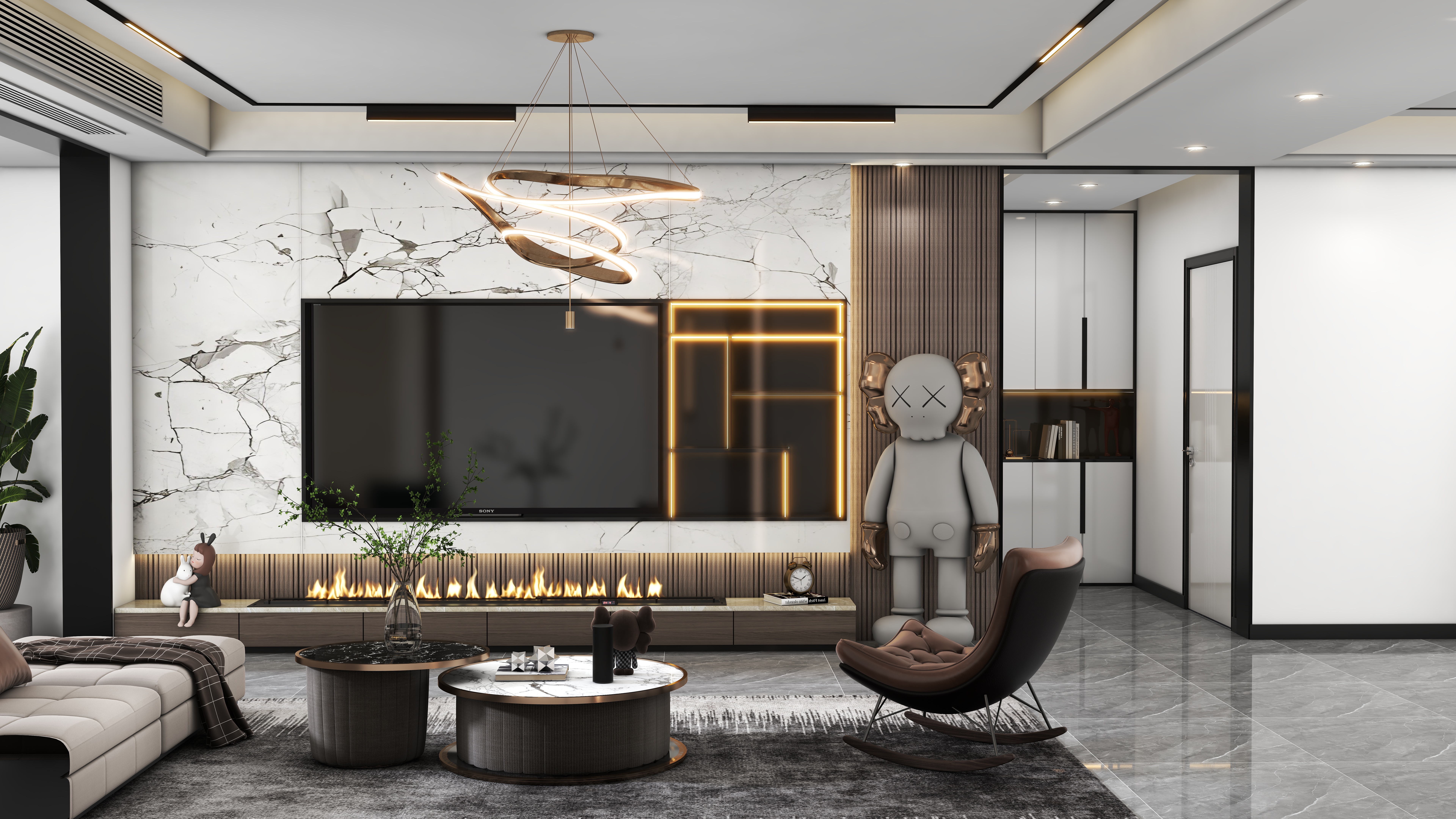 绿森林硅藻泥设计师张鑫-现代简约大宅案例-装修设计方案