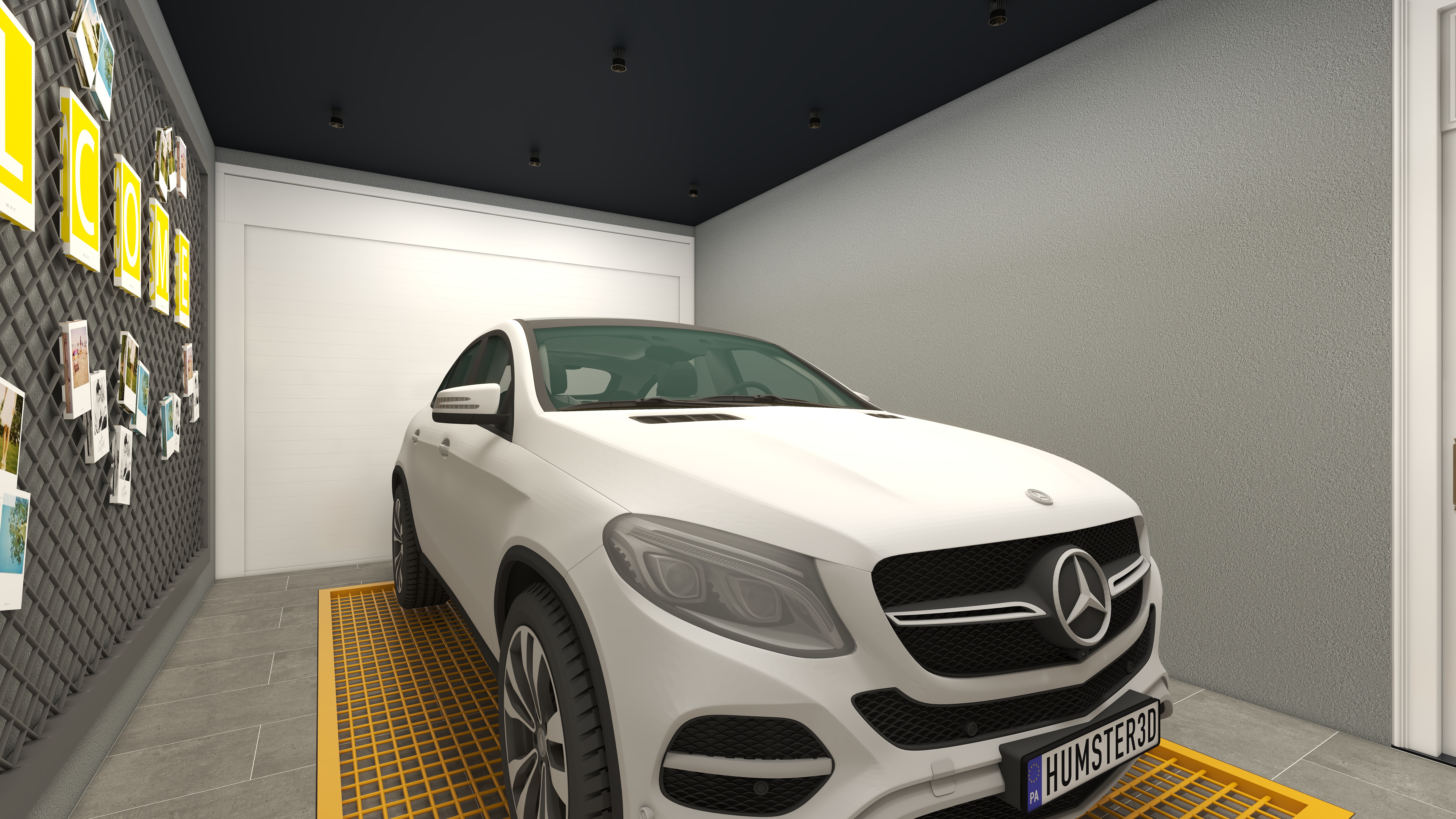 北宸空間設計-极米光影-392平三层别墅-美式轻奢一层车库装修效果图第3张