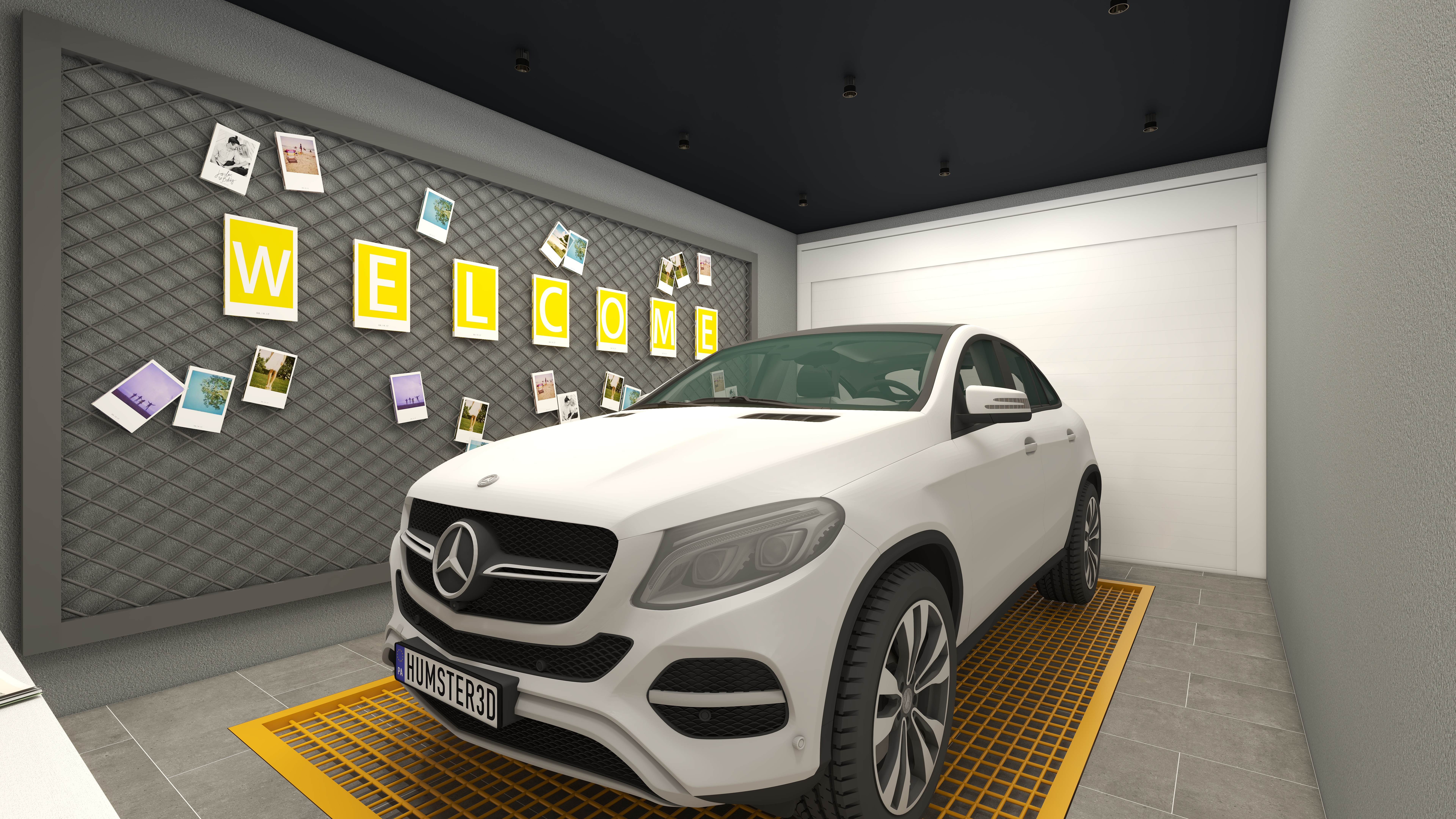 北宸空間設計-极米光影-392平三层别墅-美式轻奢一层车库装修效果图第1张