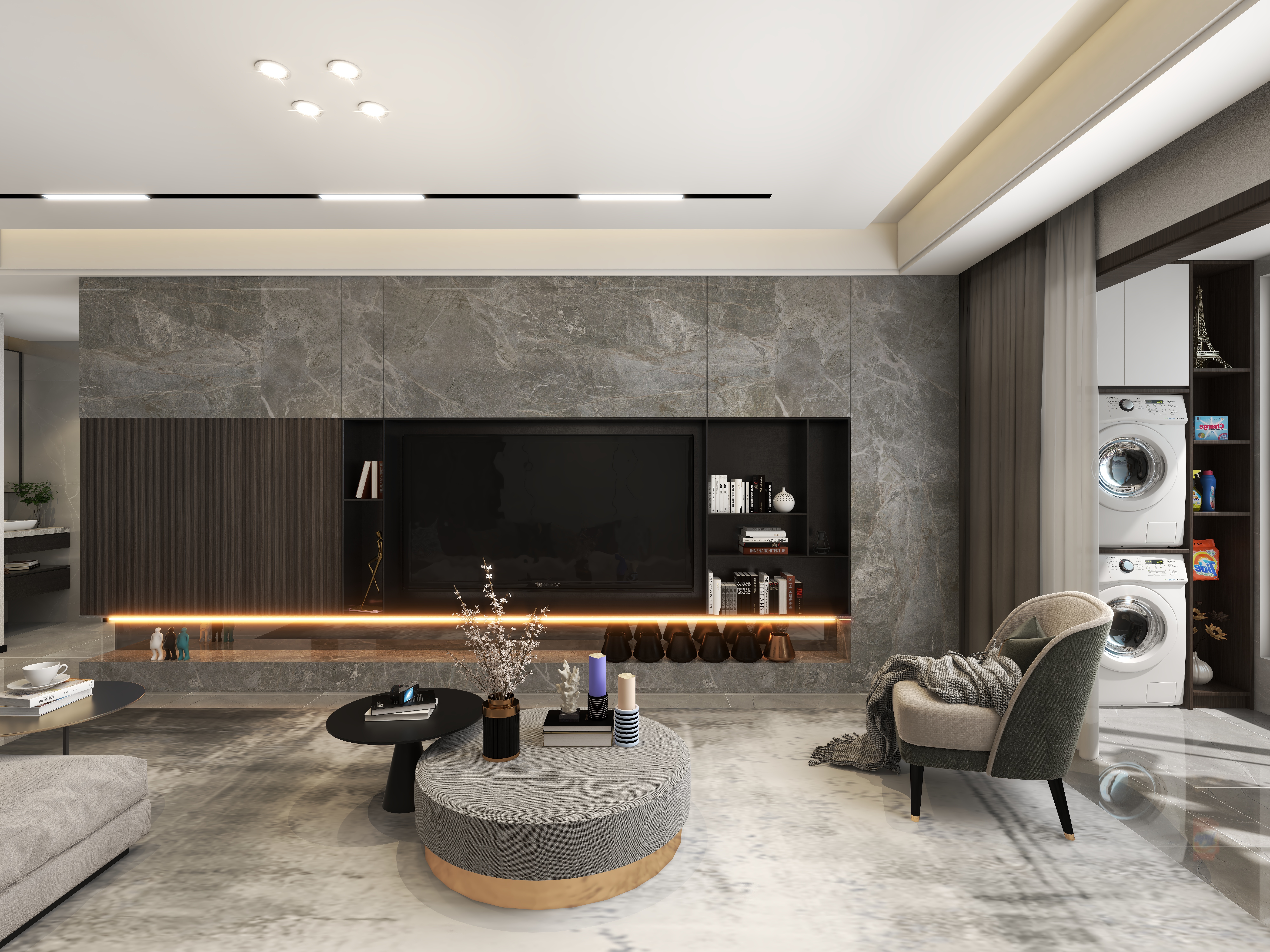 晴朗效果-现代极简轻奢四室-装修设计方案