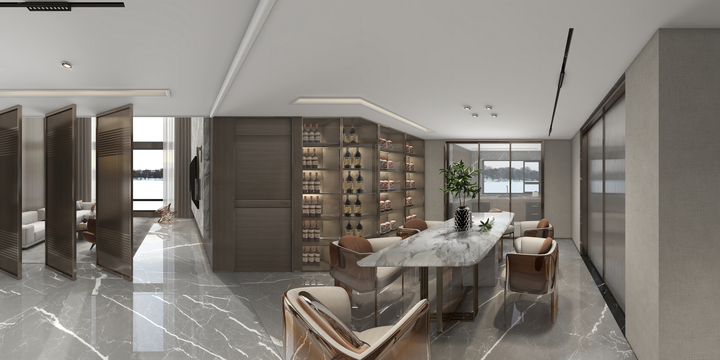 沐晓白-现代轻奢《镜中花月》-装修设计方案