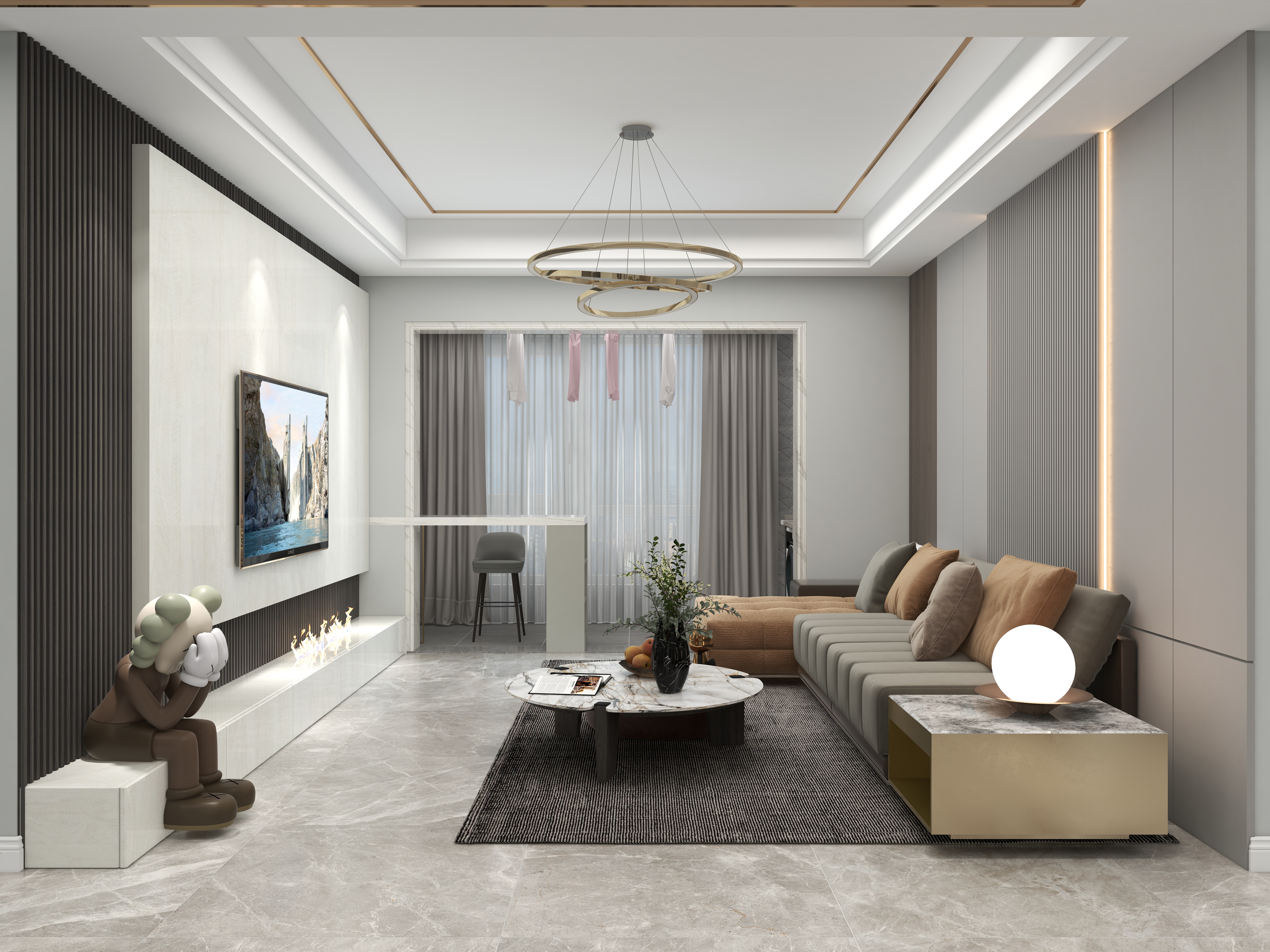 壹诺设计工作室-现代轻奢装修效果图