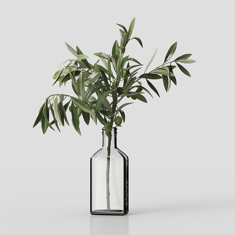 现代玻璃花瓶饰品绿植摆件