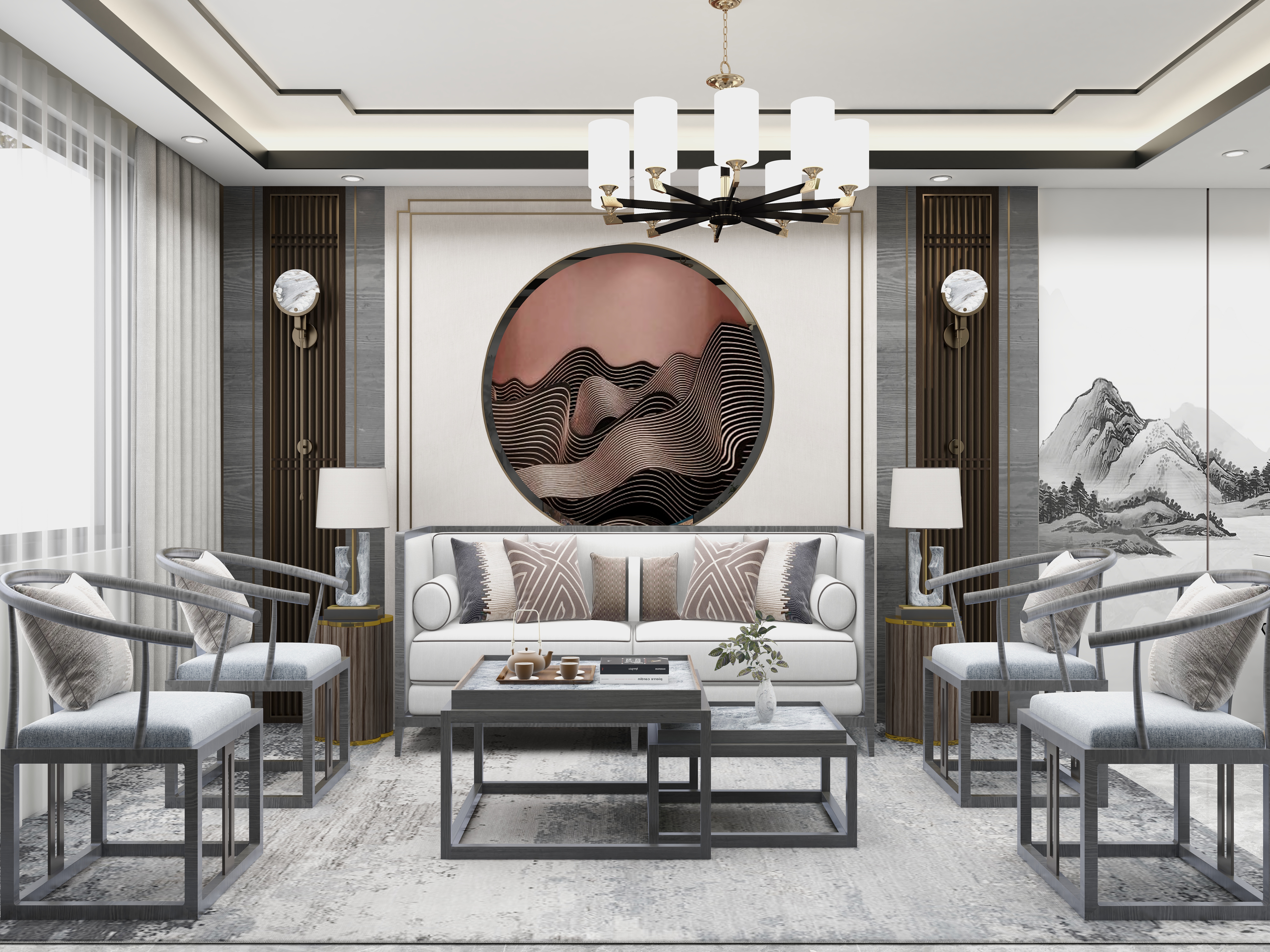 壹诺设计工作室-新中式装修效果图