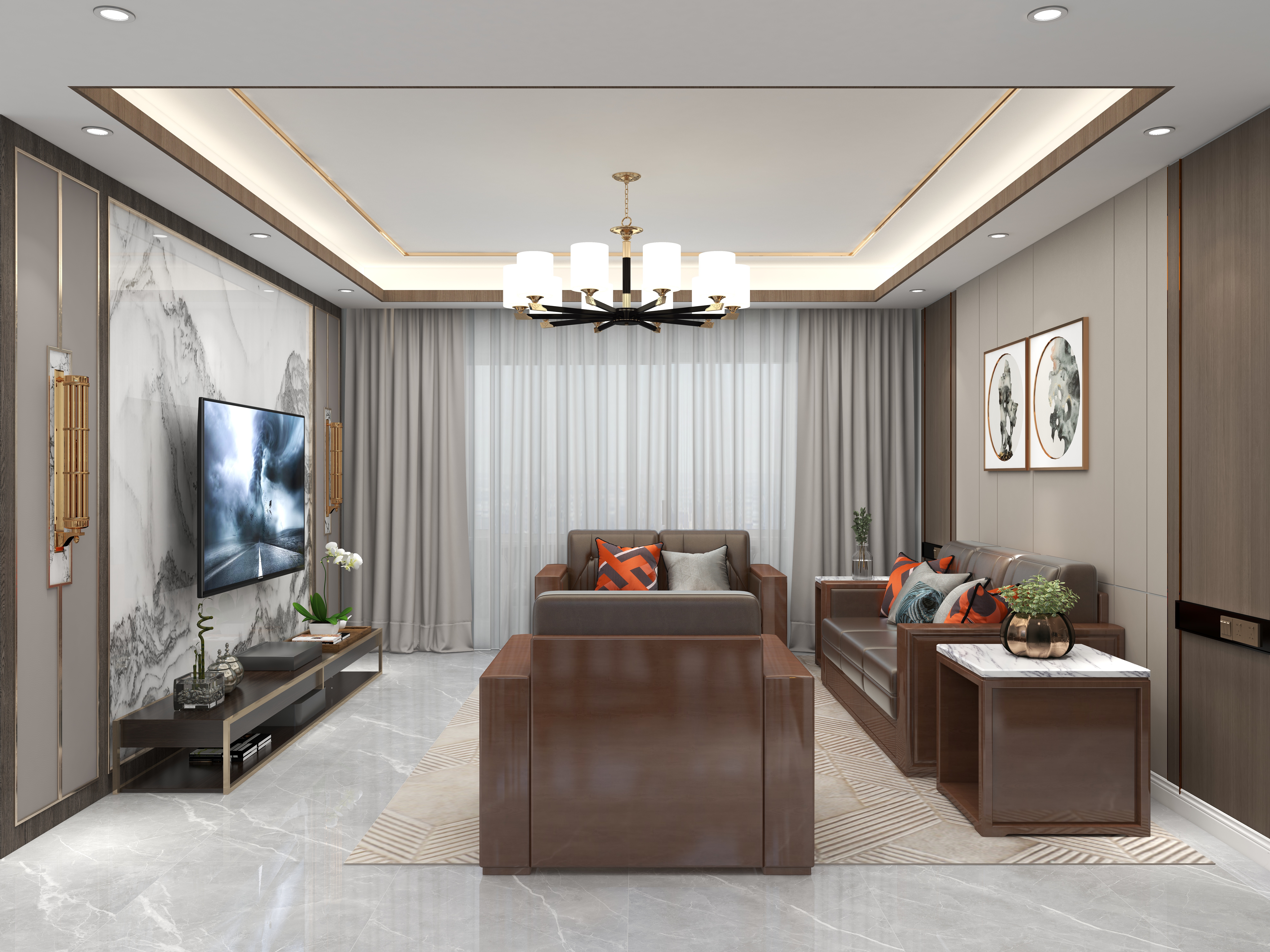 壹诺设计工作室-174㎡3室装修效果图