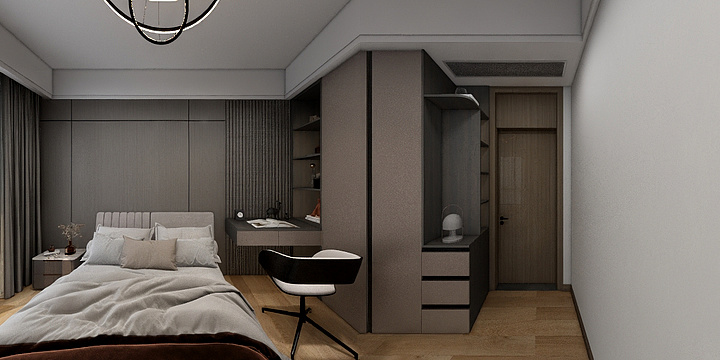 效果图-设计P-海和云亭143样板间-装修设计方案