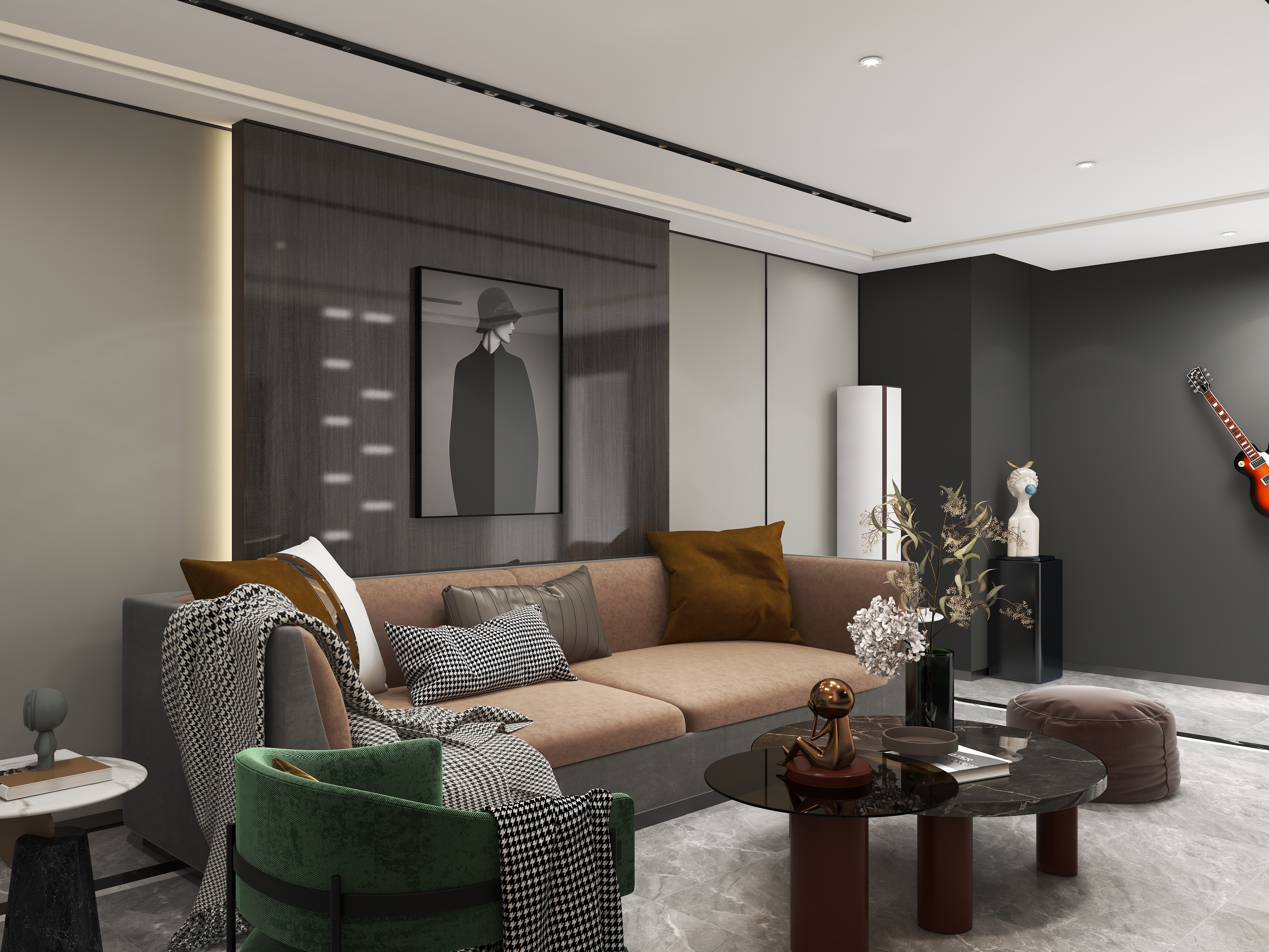 名工装饰工程有限公司-客厅工业风格-装修设计方案