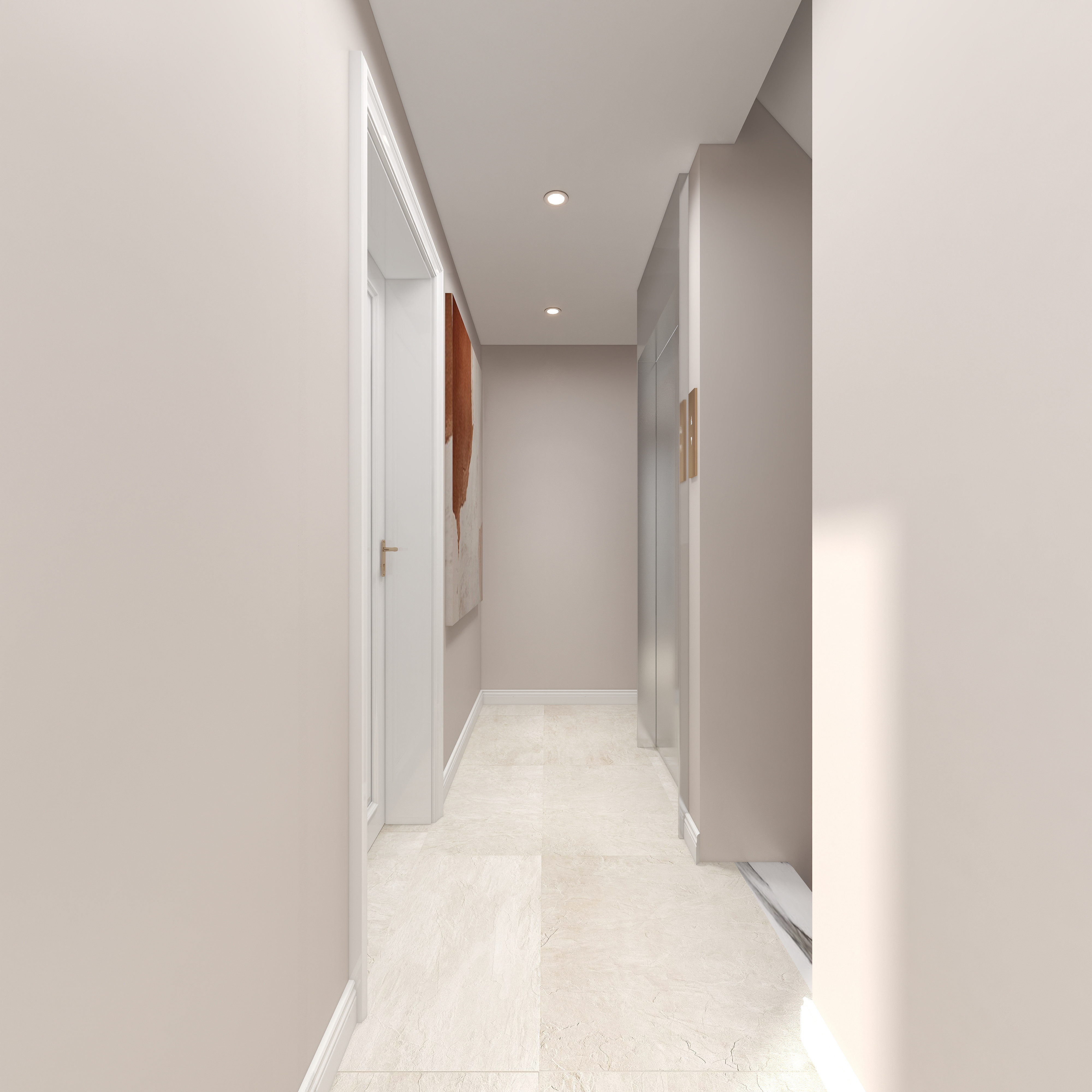 陈辉-300平方现代美式别墅二层楼梯间装修效果图第3张