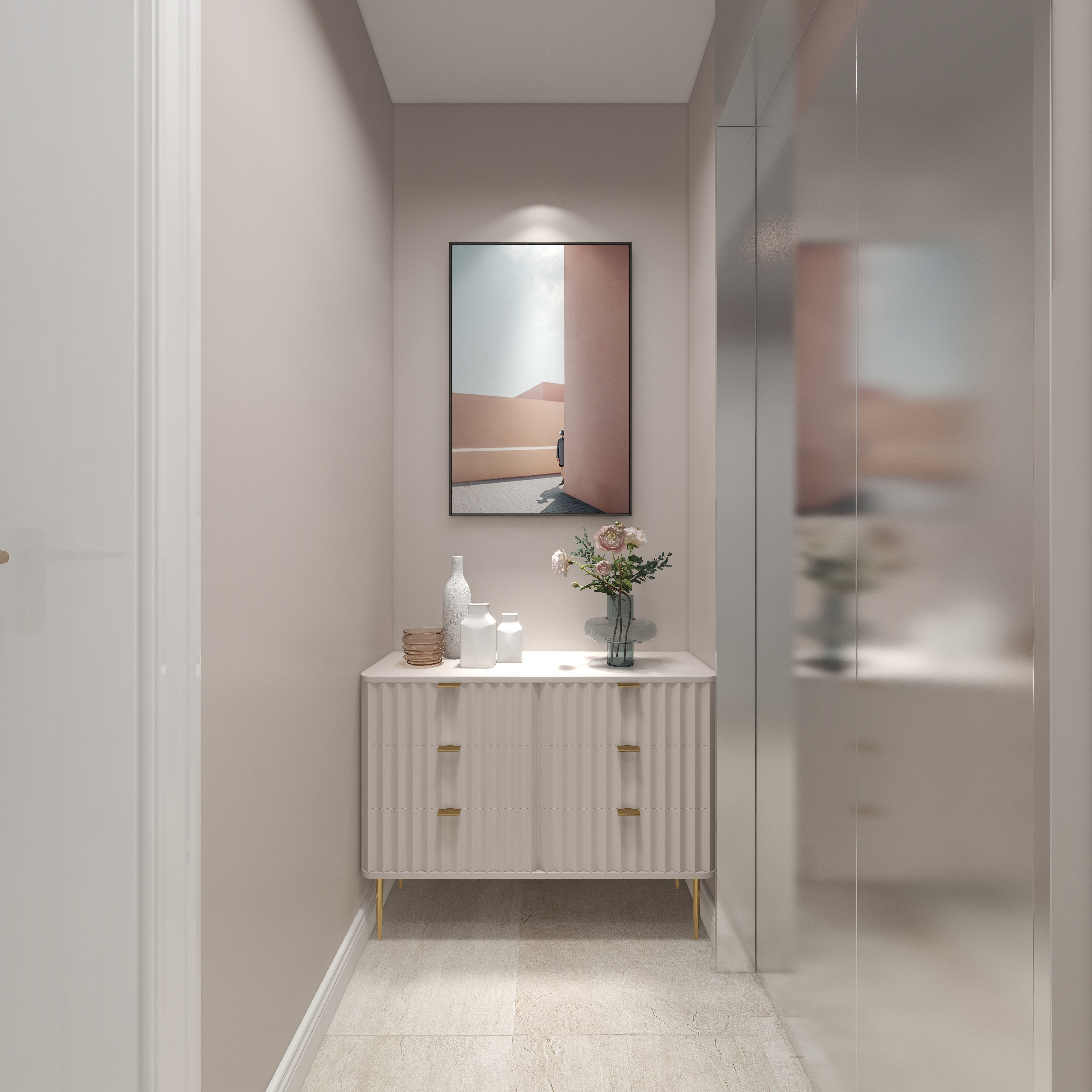 陈辉-300平方现代美式别墅三层楼梯间装修效果图第3张