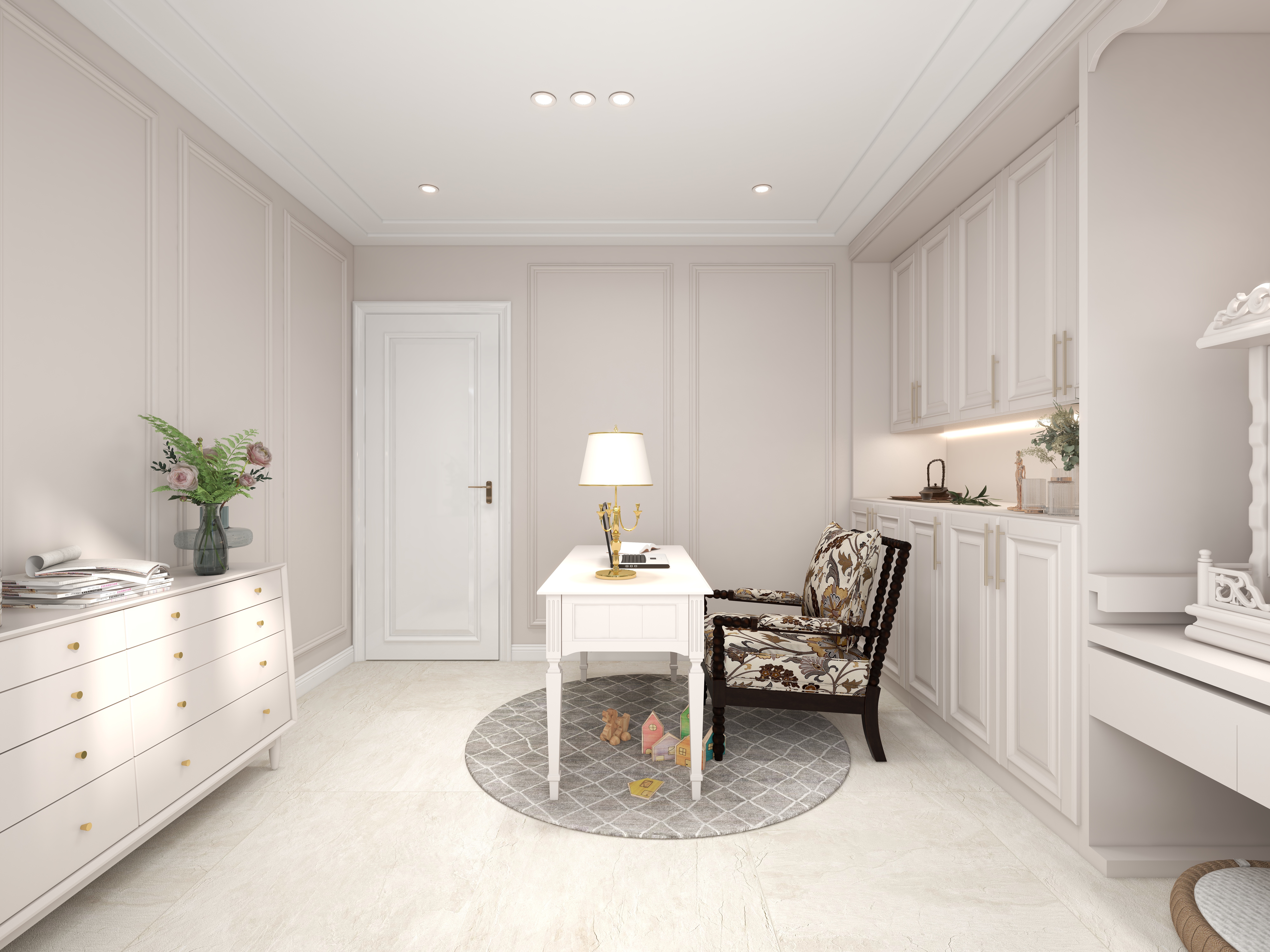 陈辉-300平方现代美式别墅三层书房装修效果图第1张