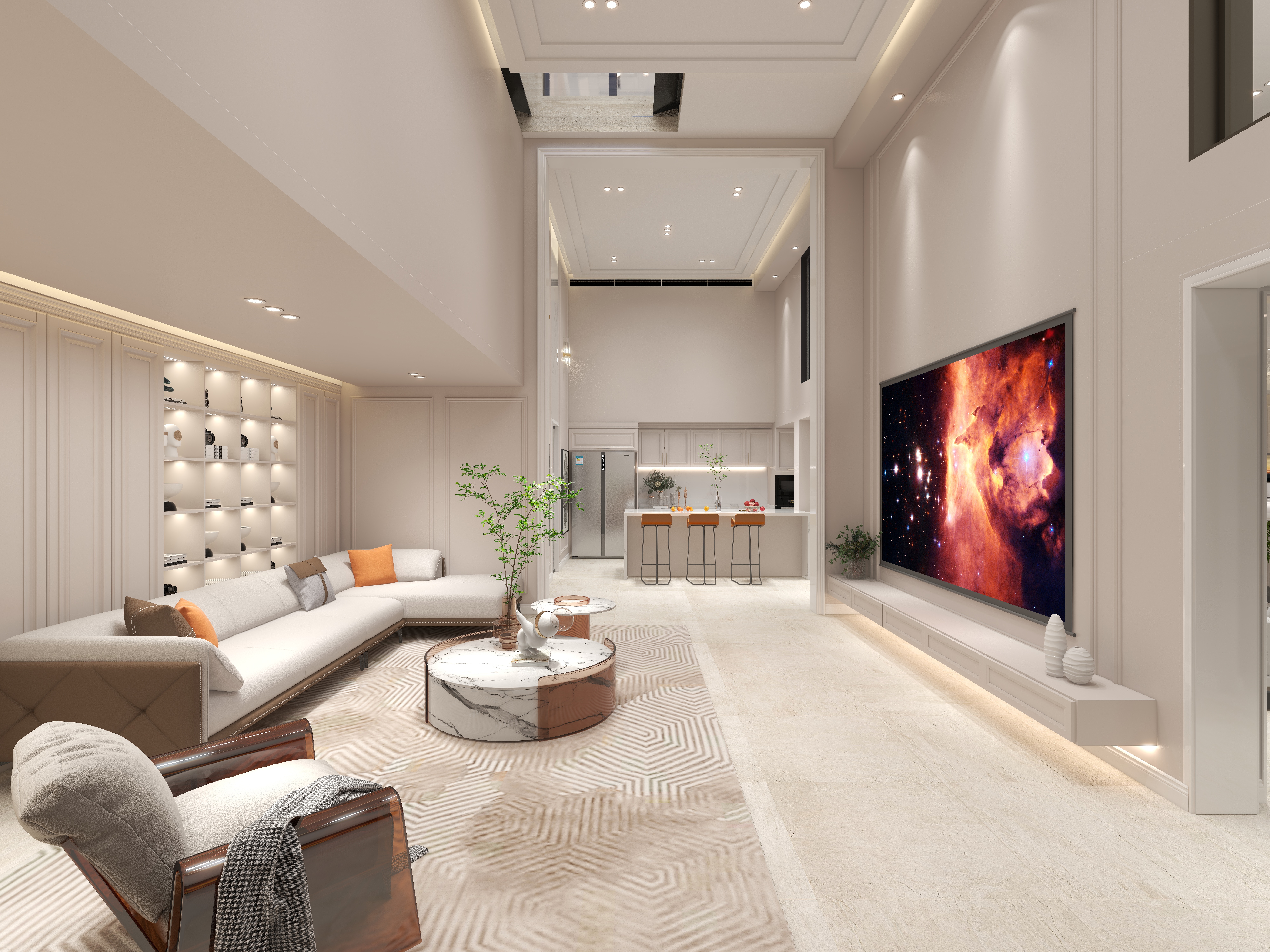 陈辉-300平方现代美式别墅地下第二层会客厅装修效果图第5张