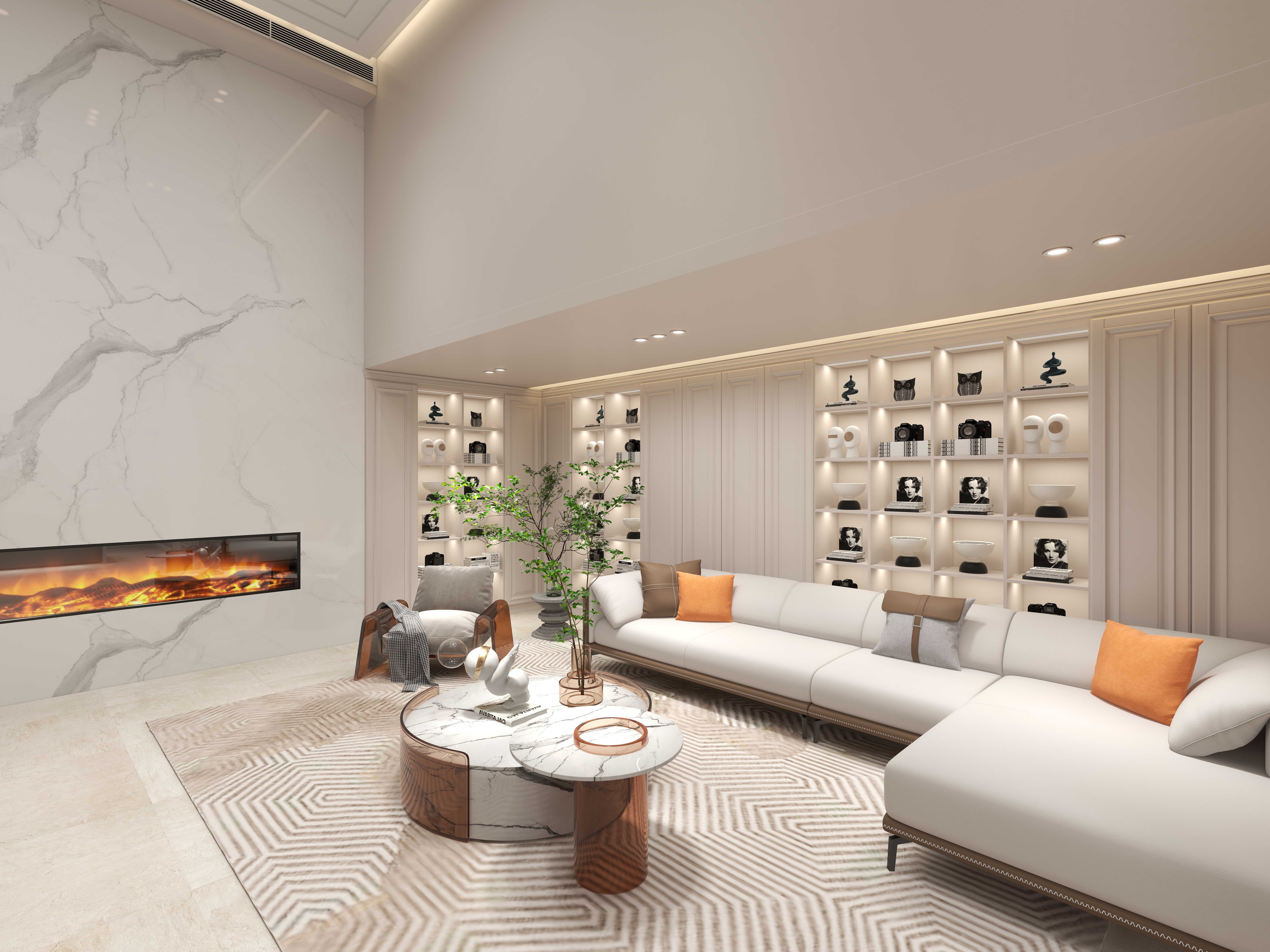 陈辉-300平方现代美式别墅地下第二层会客厅装修效果图第2张