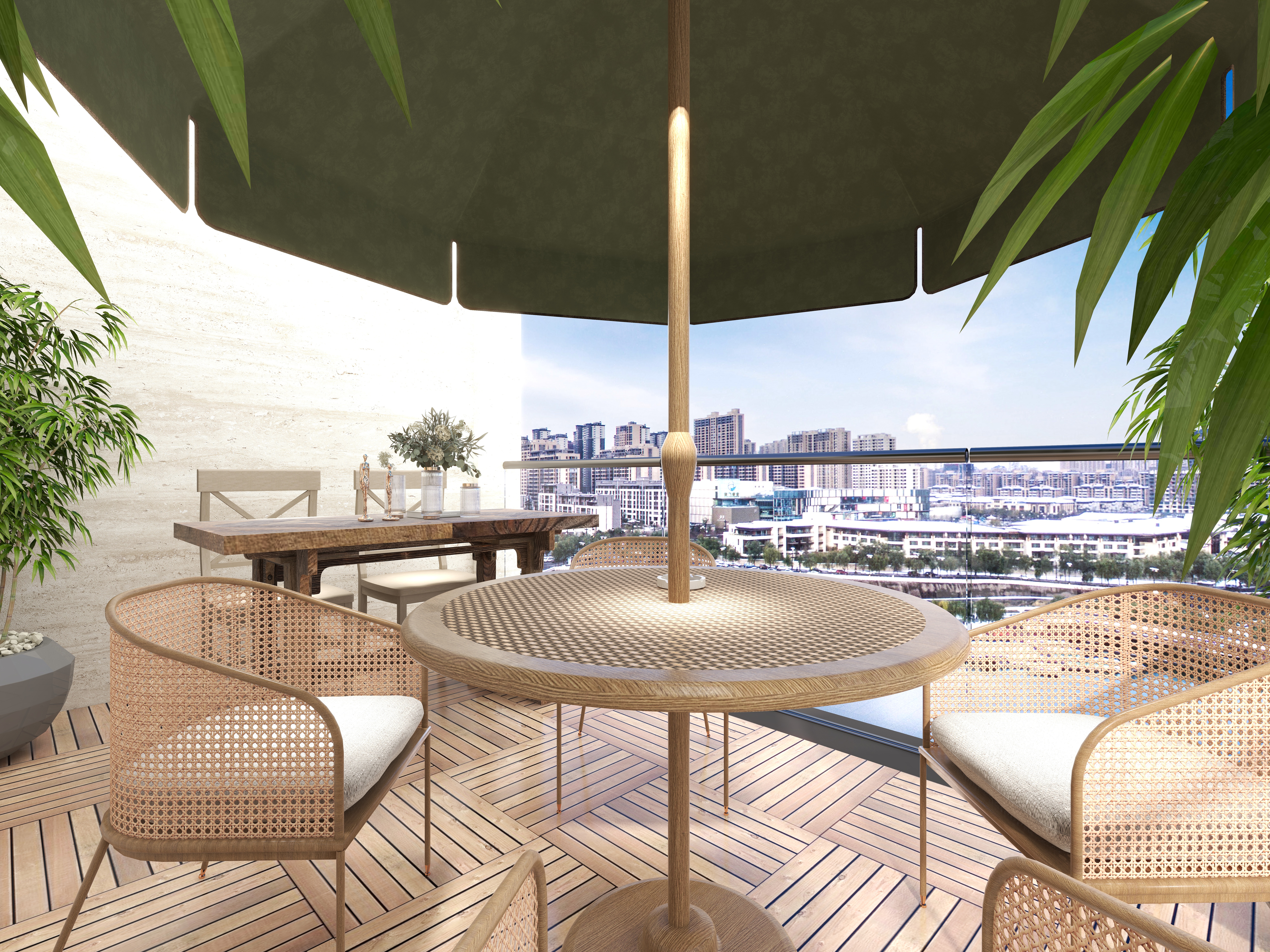 陈辉-300平方现代美式别墅三层露台装修效果图第1张