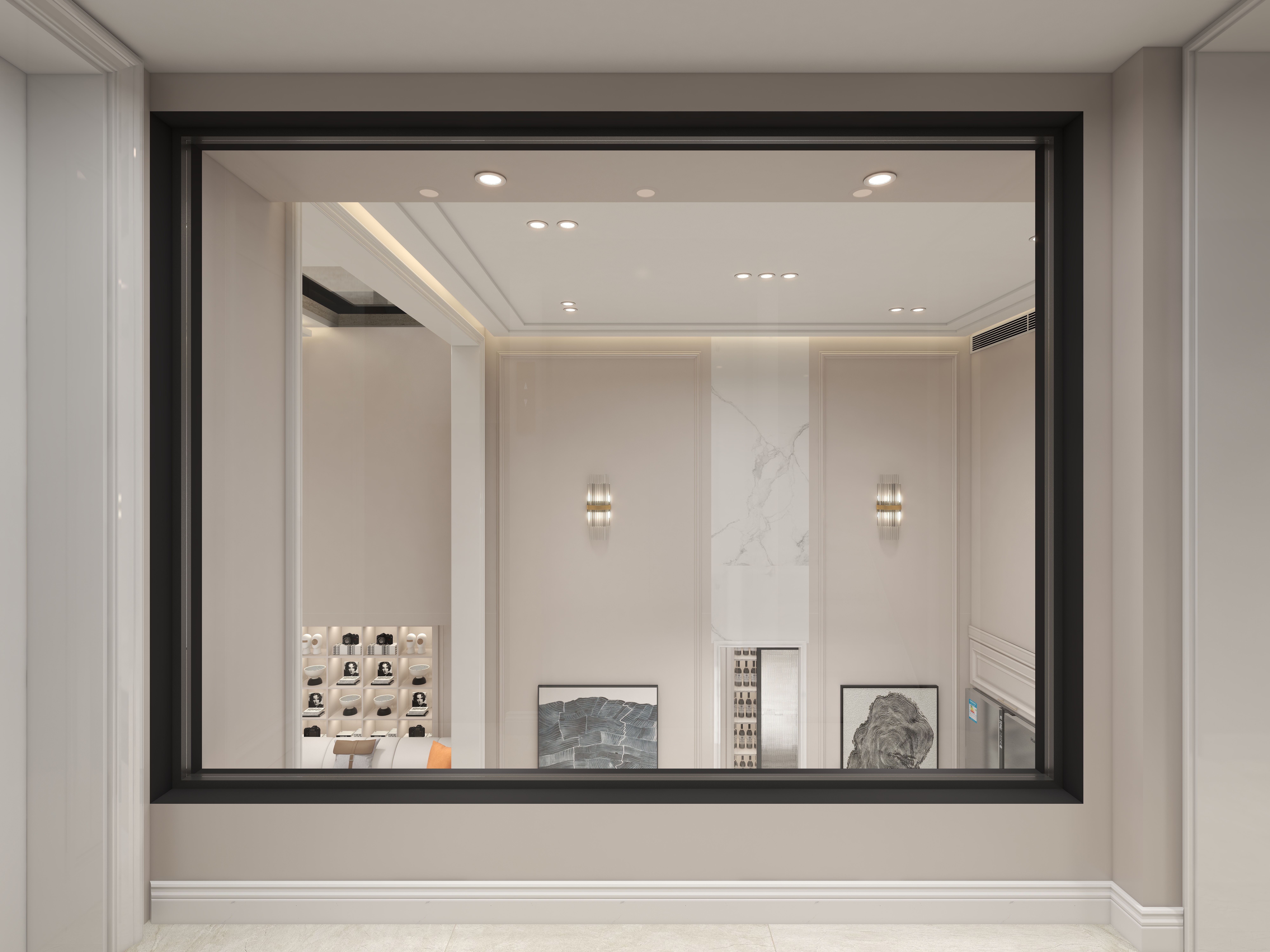 陈辉-300平方现代美式别墅地下第一层楼梯间装修效果图第1张