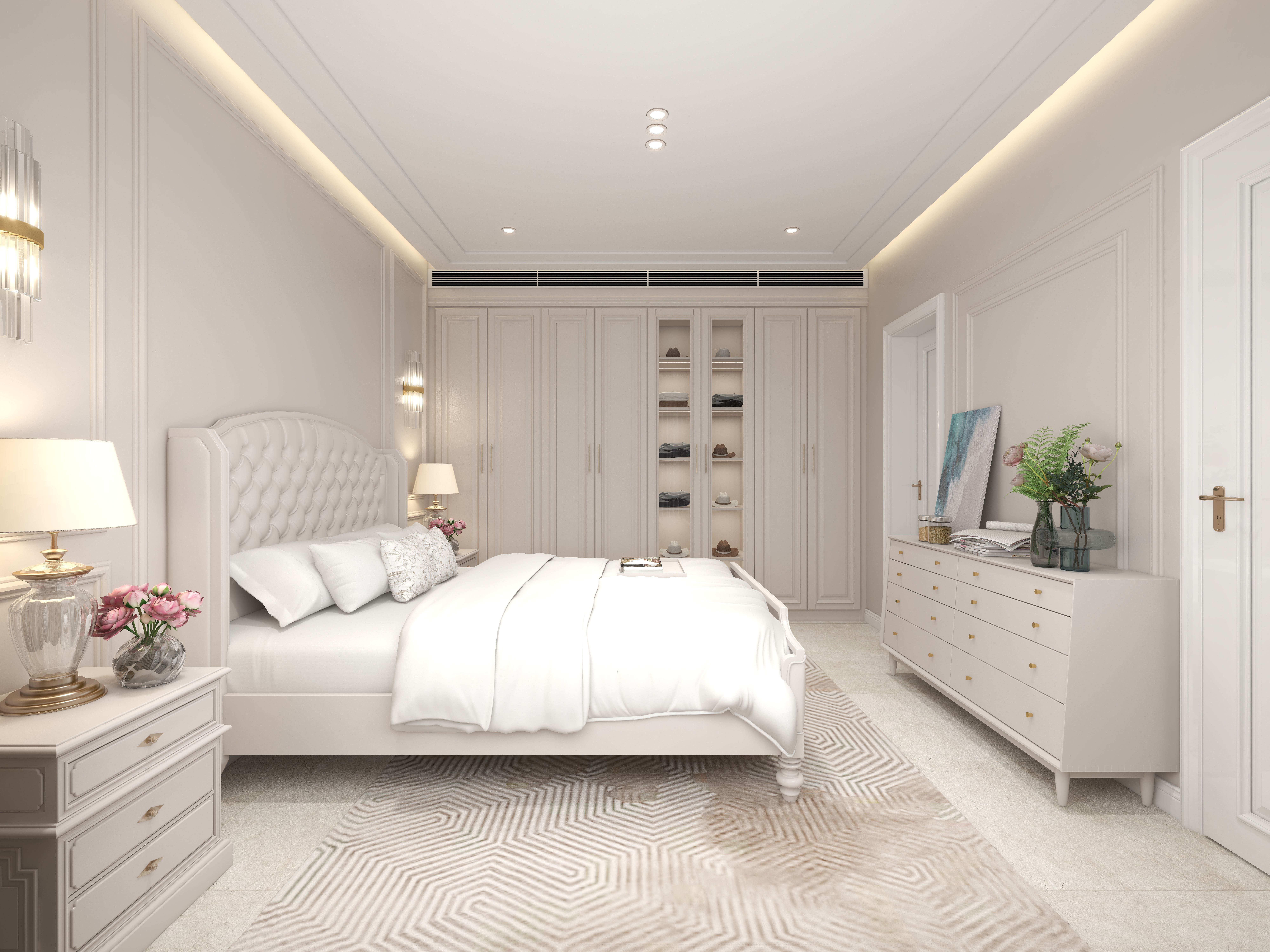 陈辉-300平方现代美式别墅三层主卧装修效果图第5张