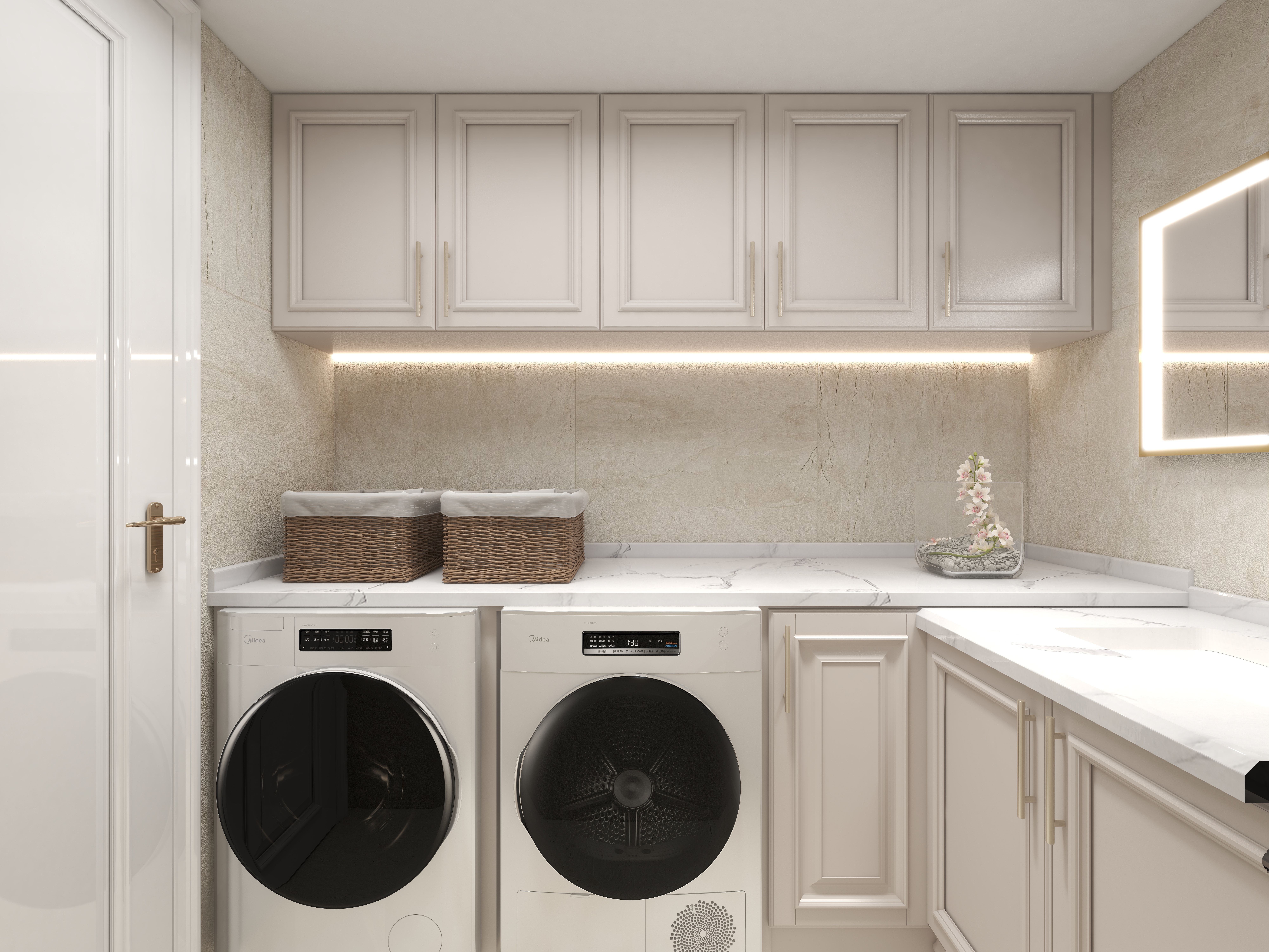 陈辉-300平方现代美式别墅地下第一层家政间装修效果图第2张