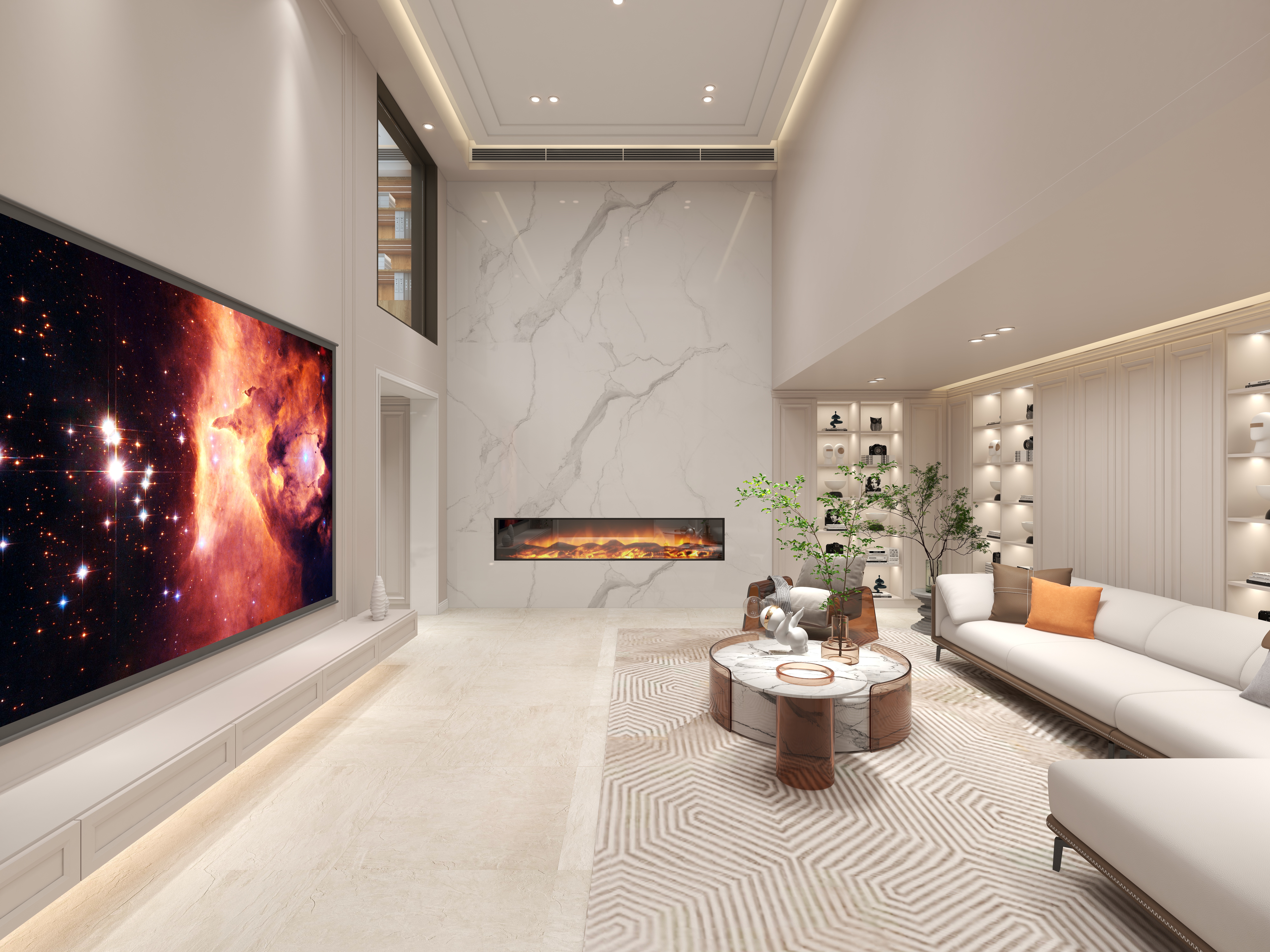 陈辉-300平方现代美式别墅地下第二层会客厅装修效果图第3张