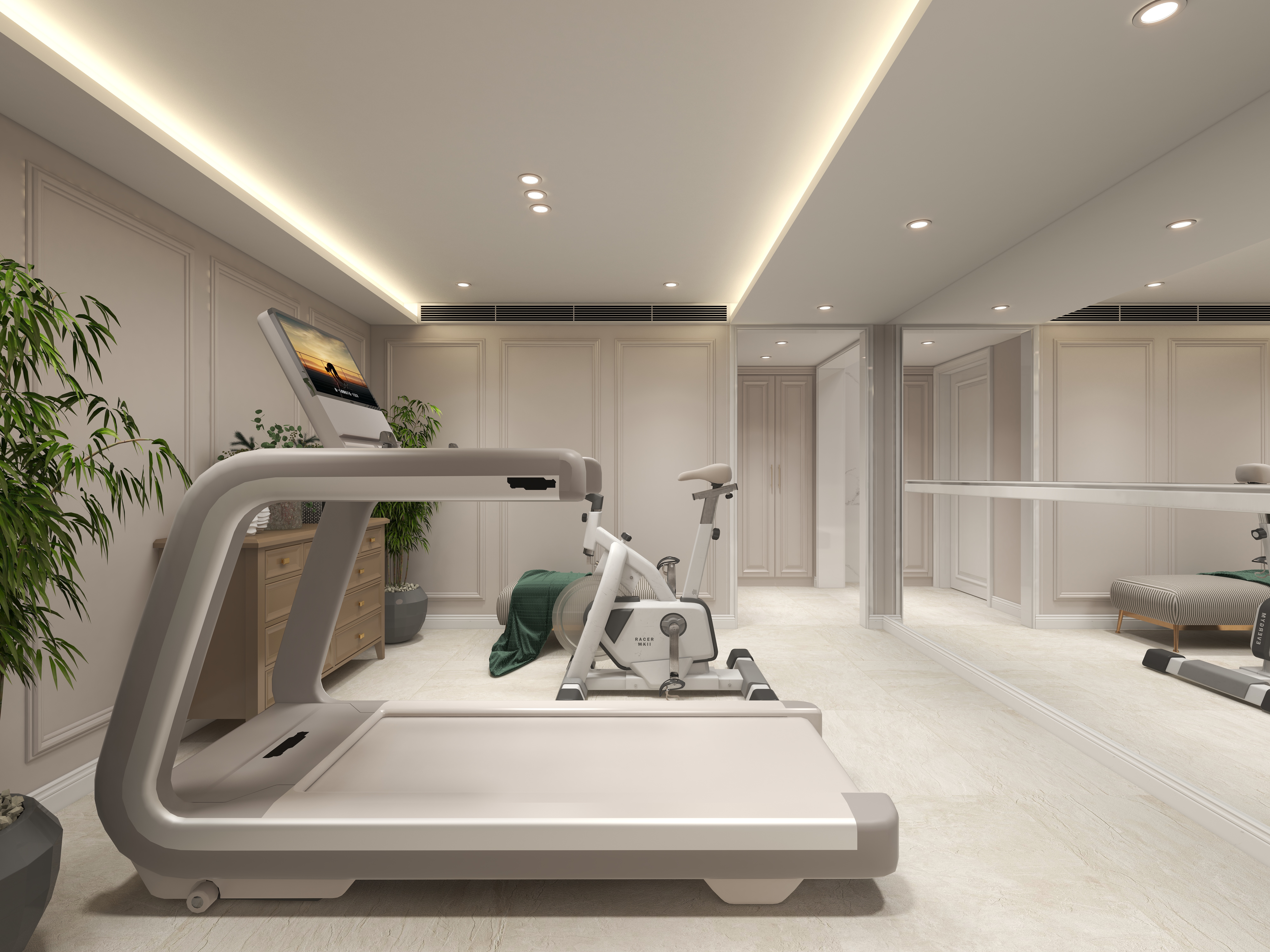 陈辉-300平方现代美式别墅地下第二层健身房装修效果图第3张